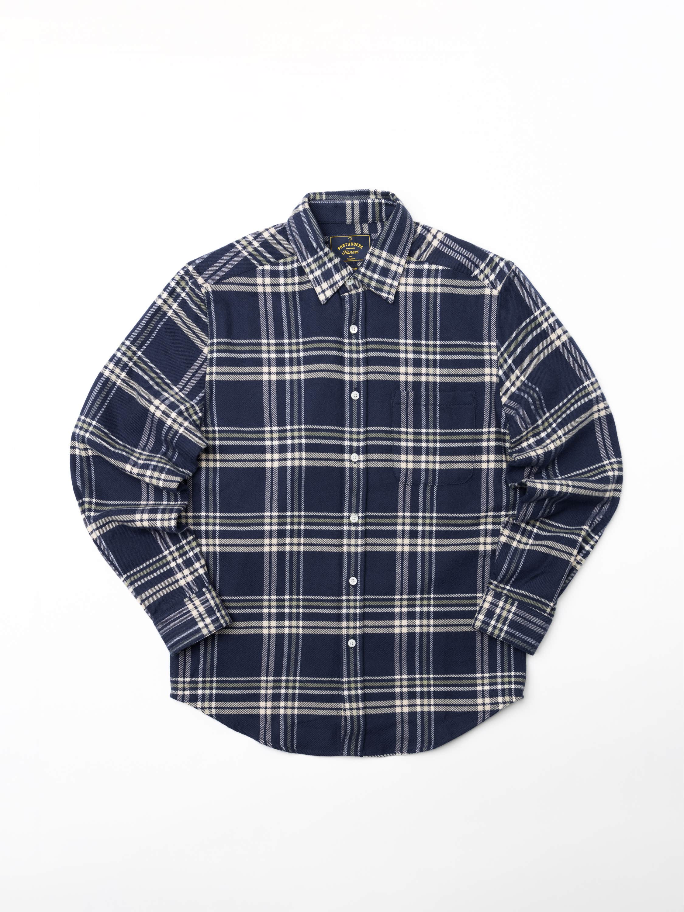 Front Dark Blue-White Check Sport Shirt