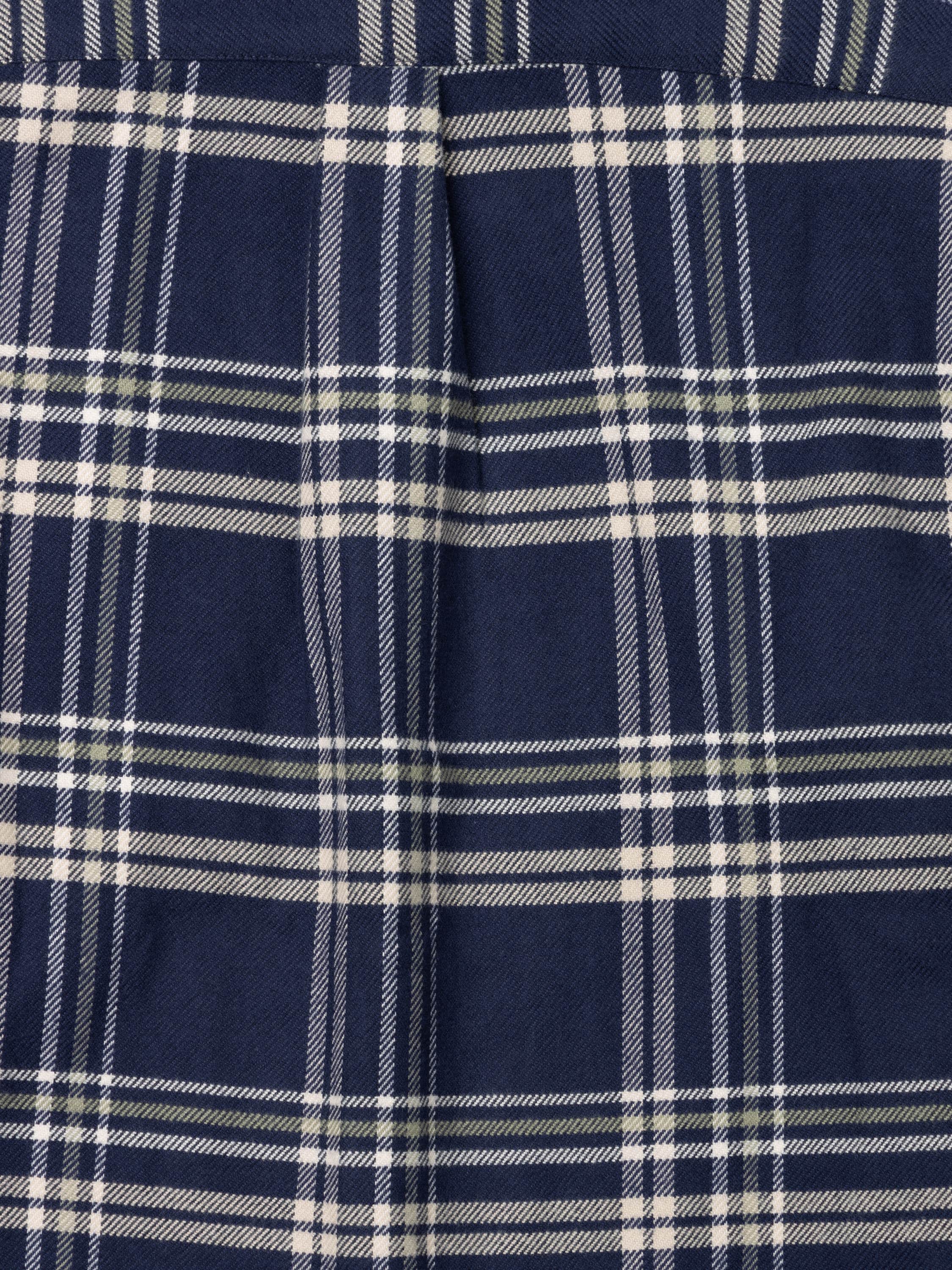 Front Dark Blue-White Check Sport Shirt