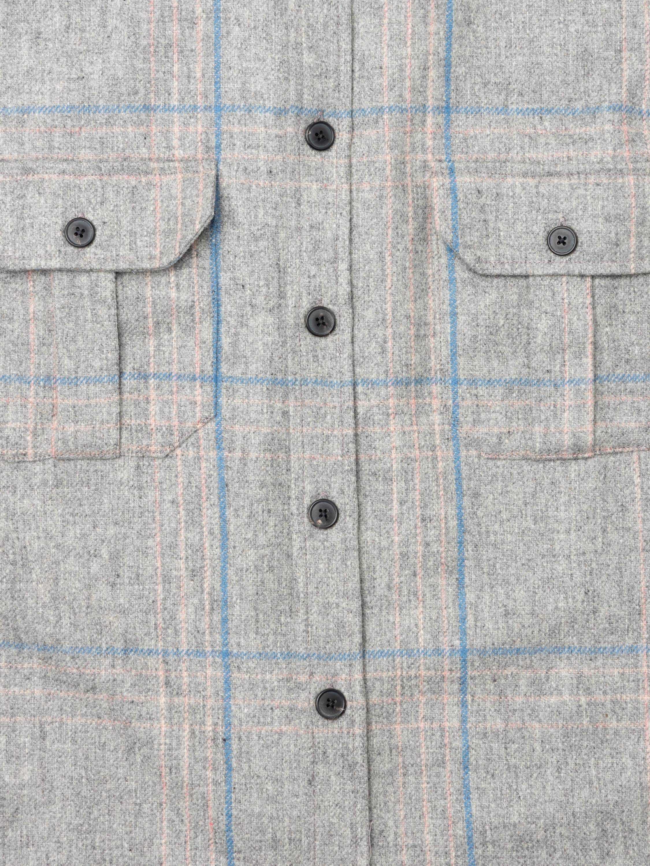 Fixon Grey Stripe Wool Overshirt