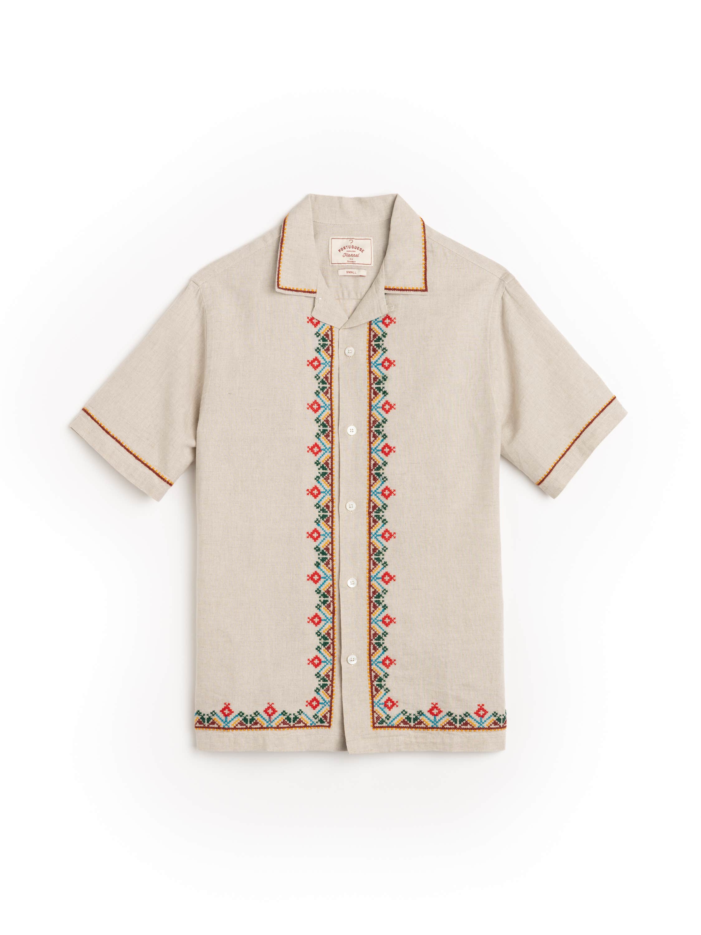 Folclore Embroidery Camp Collar Shirt