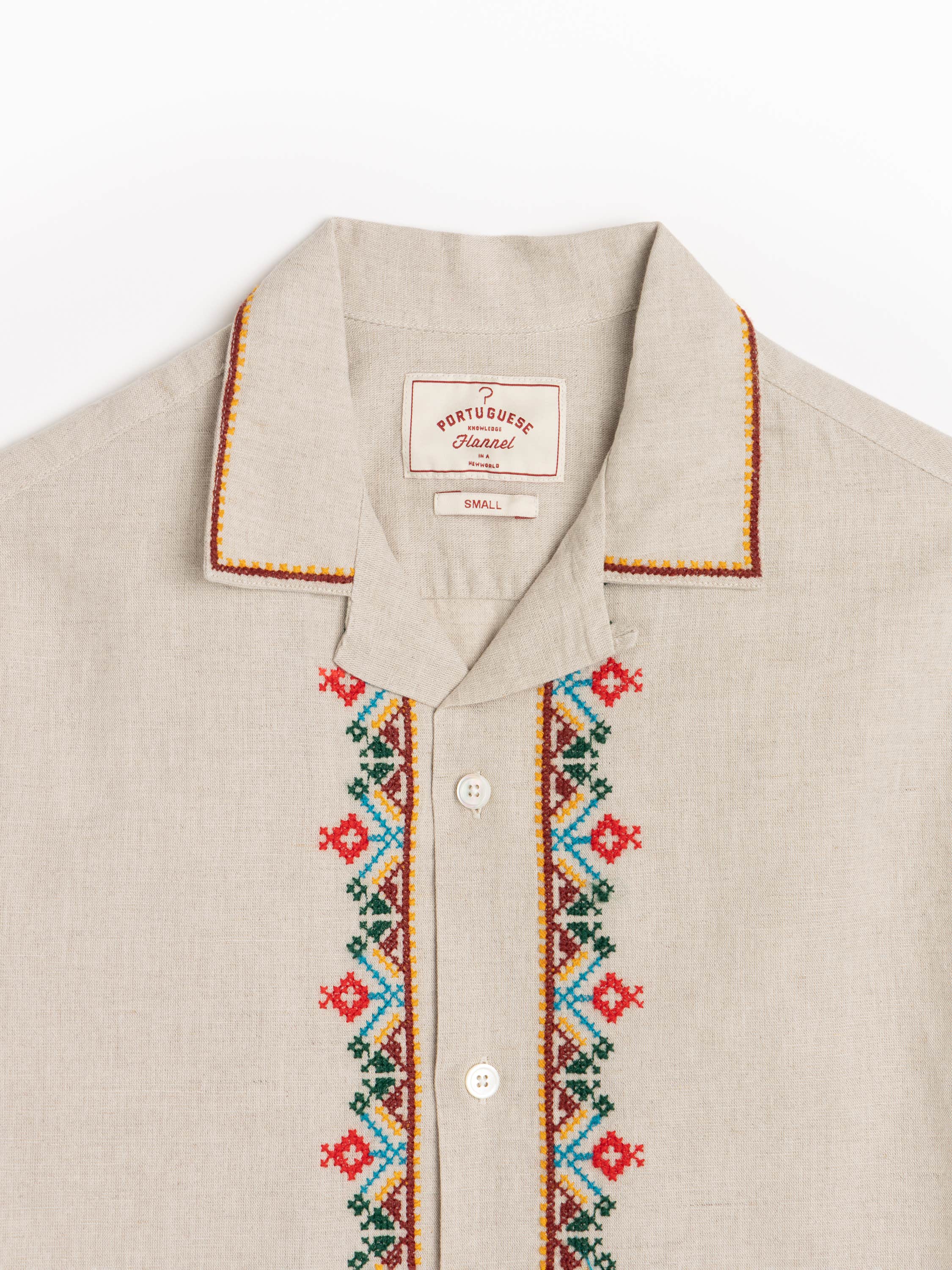 Folclore Embroidery Camp Collar Shirt