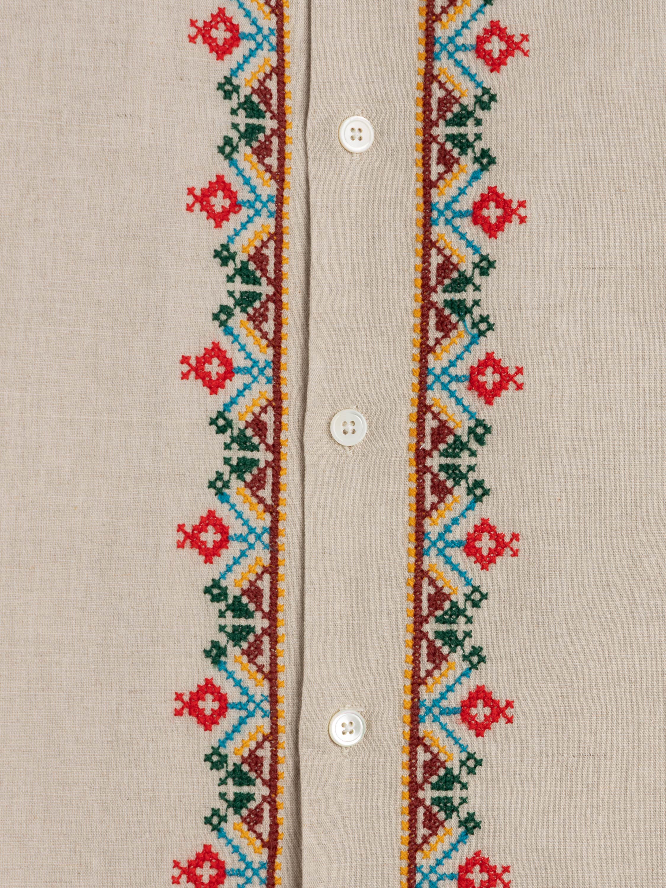 Folclore Embroidery Camp Collar Shirt
