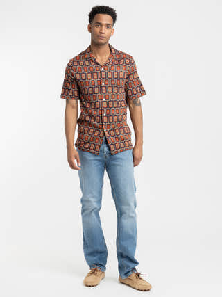 Portuguese Flannel Geometric Knit Shirt