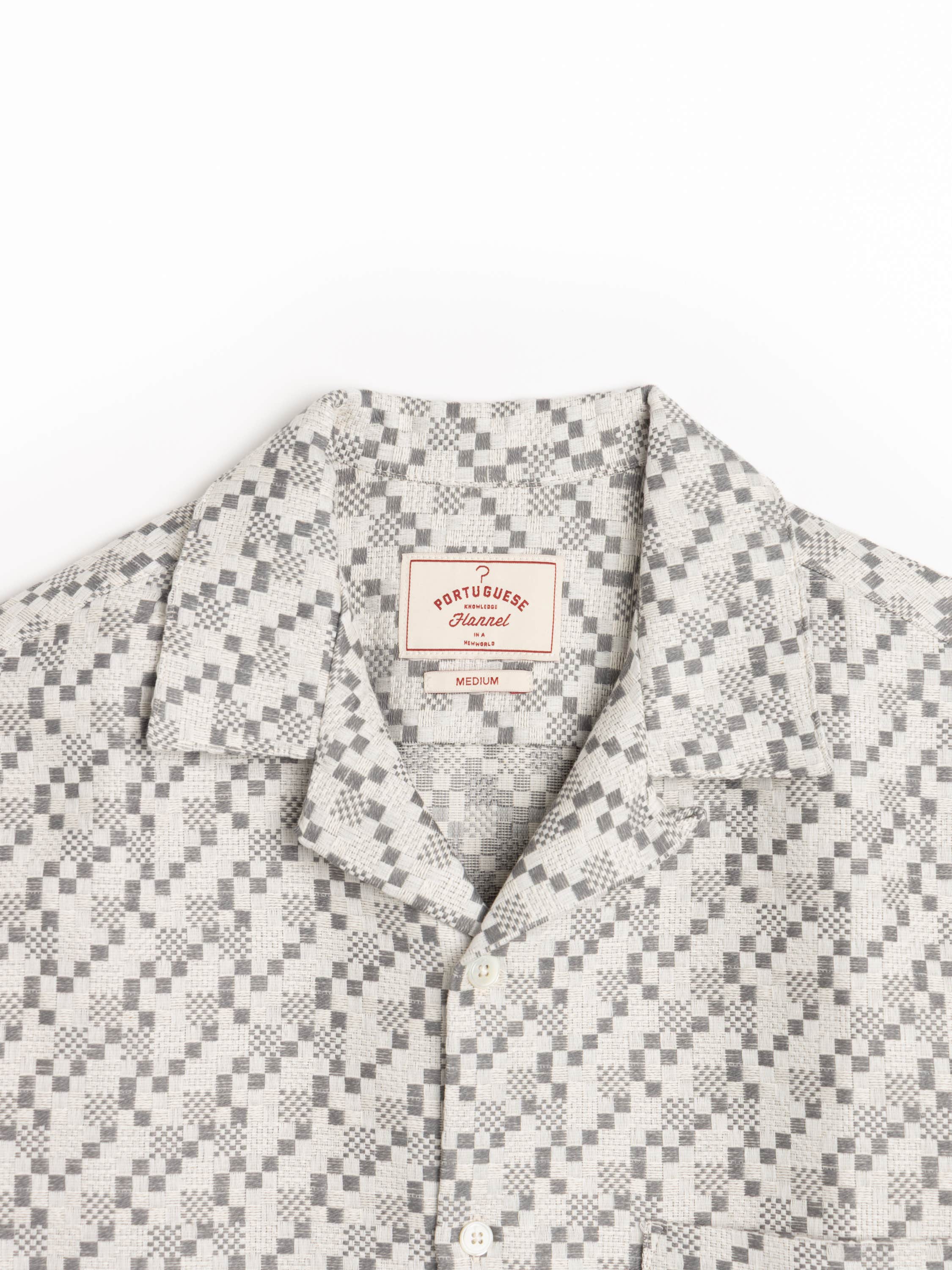 Grey Mosaic Camp Collar Shirt