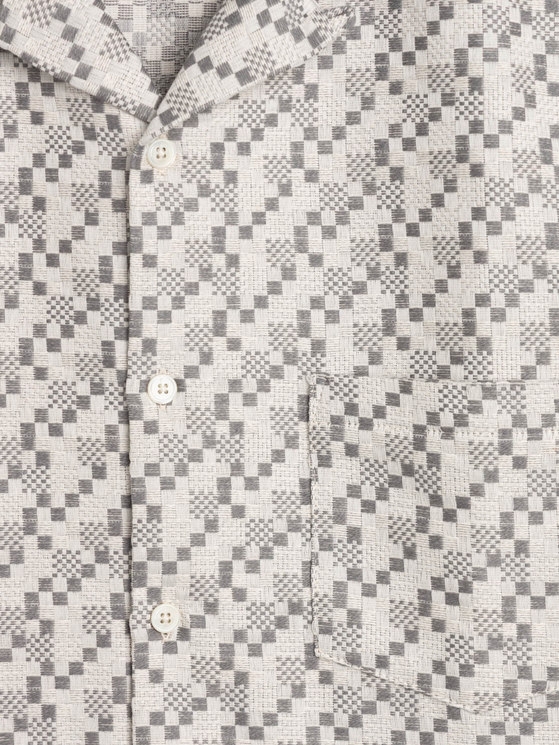 Grey Mosaic Camp Collar Shirt