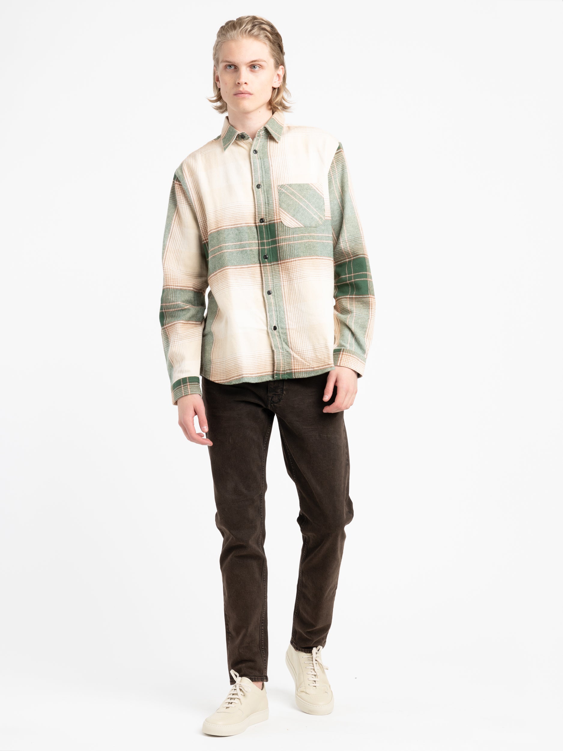 Green/Ecru Sequoia Plaid Flannel Shirt – The Helm Clothing
