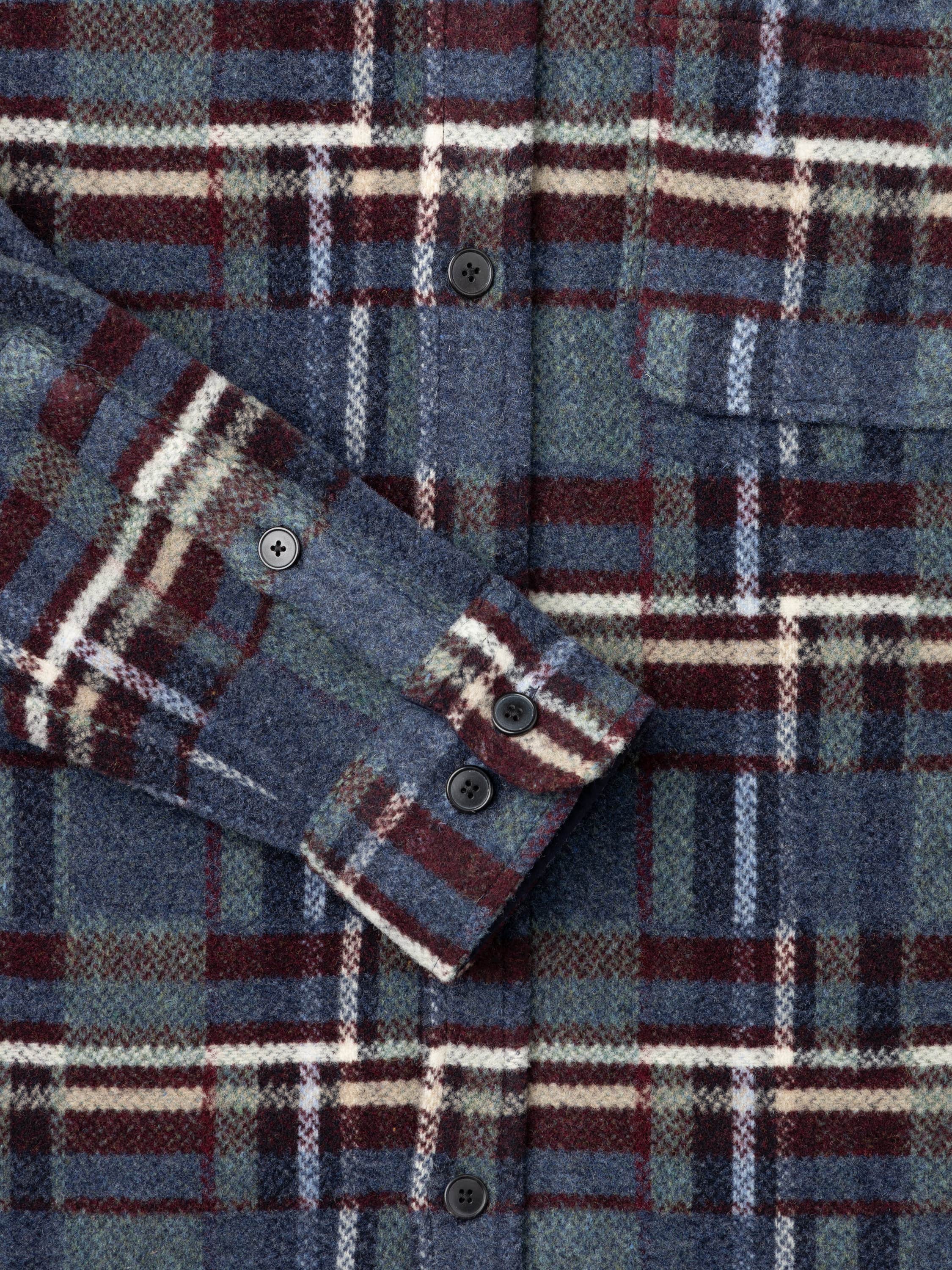 Virgo Blue Stripe Wool Overshirt