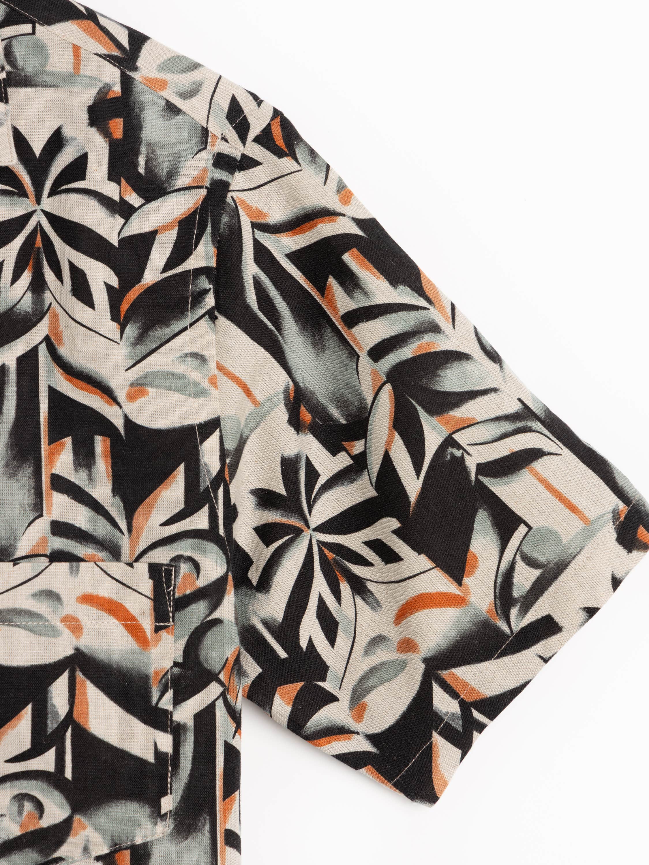 Viva Linen-Cotton Camp Collar Shirt