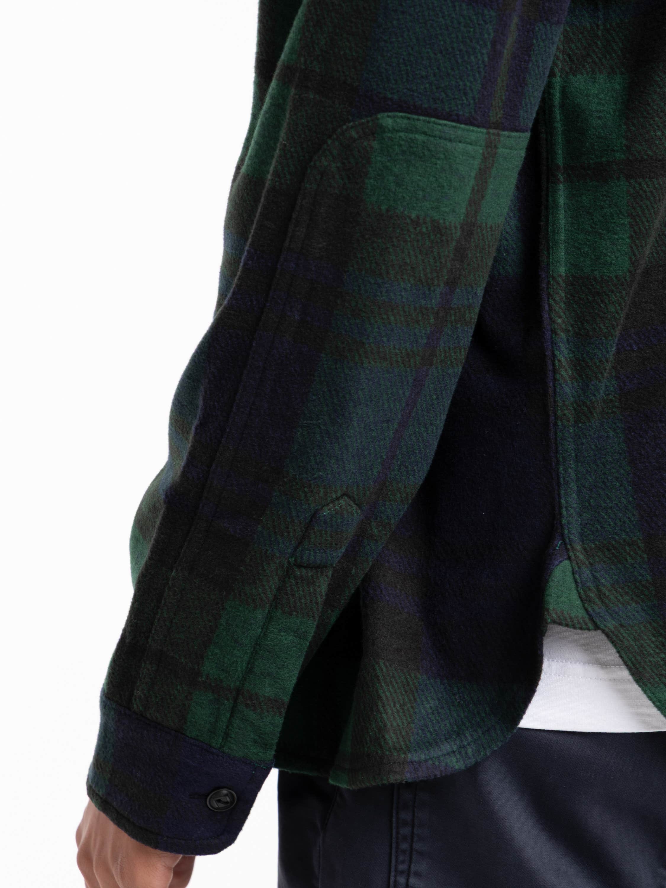 Blackwatch Plaid Knit Flannel Overshirt