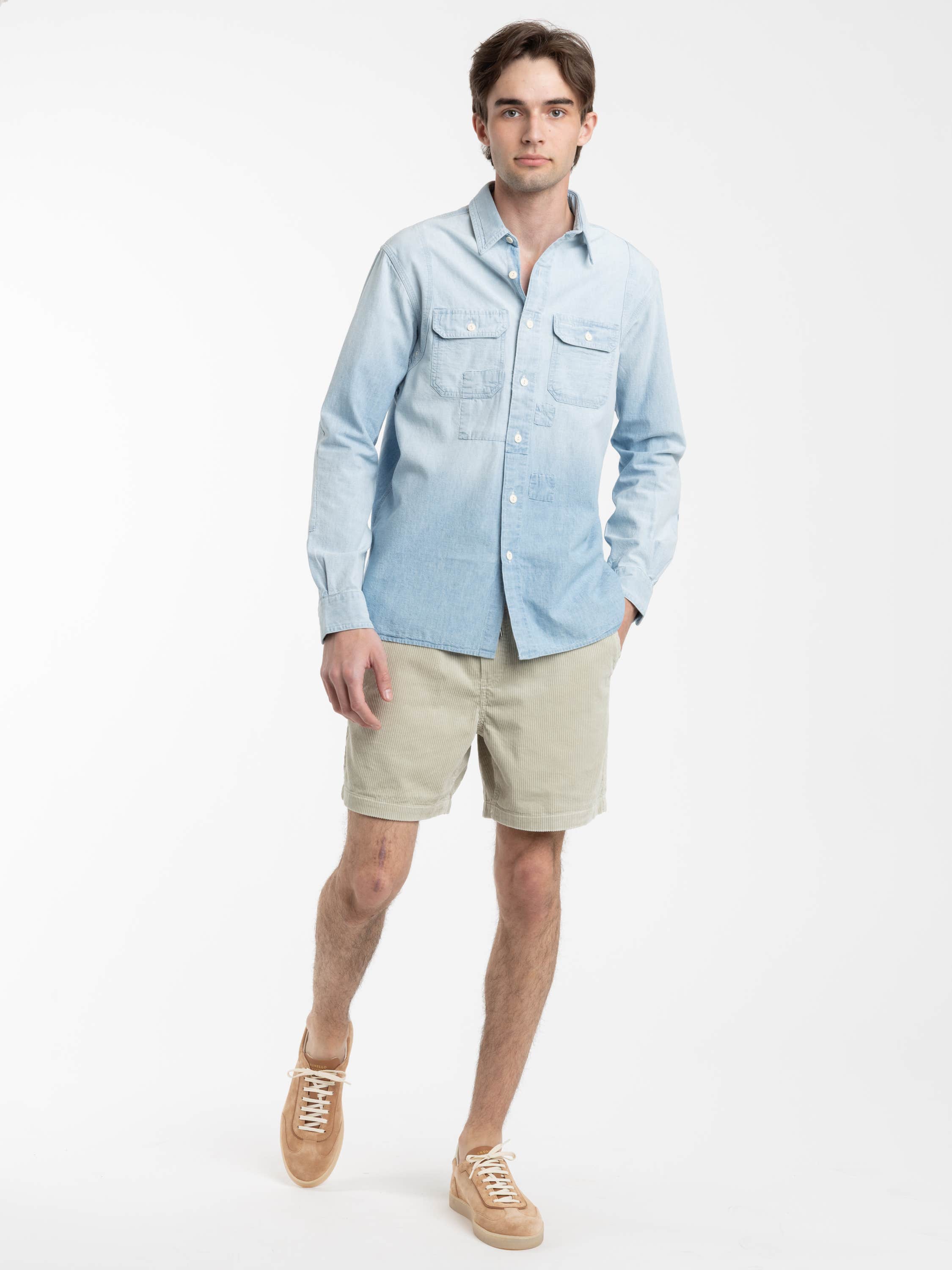 Blue Classic Fit Chambray Shirt