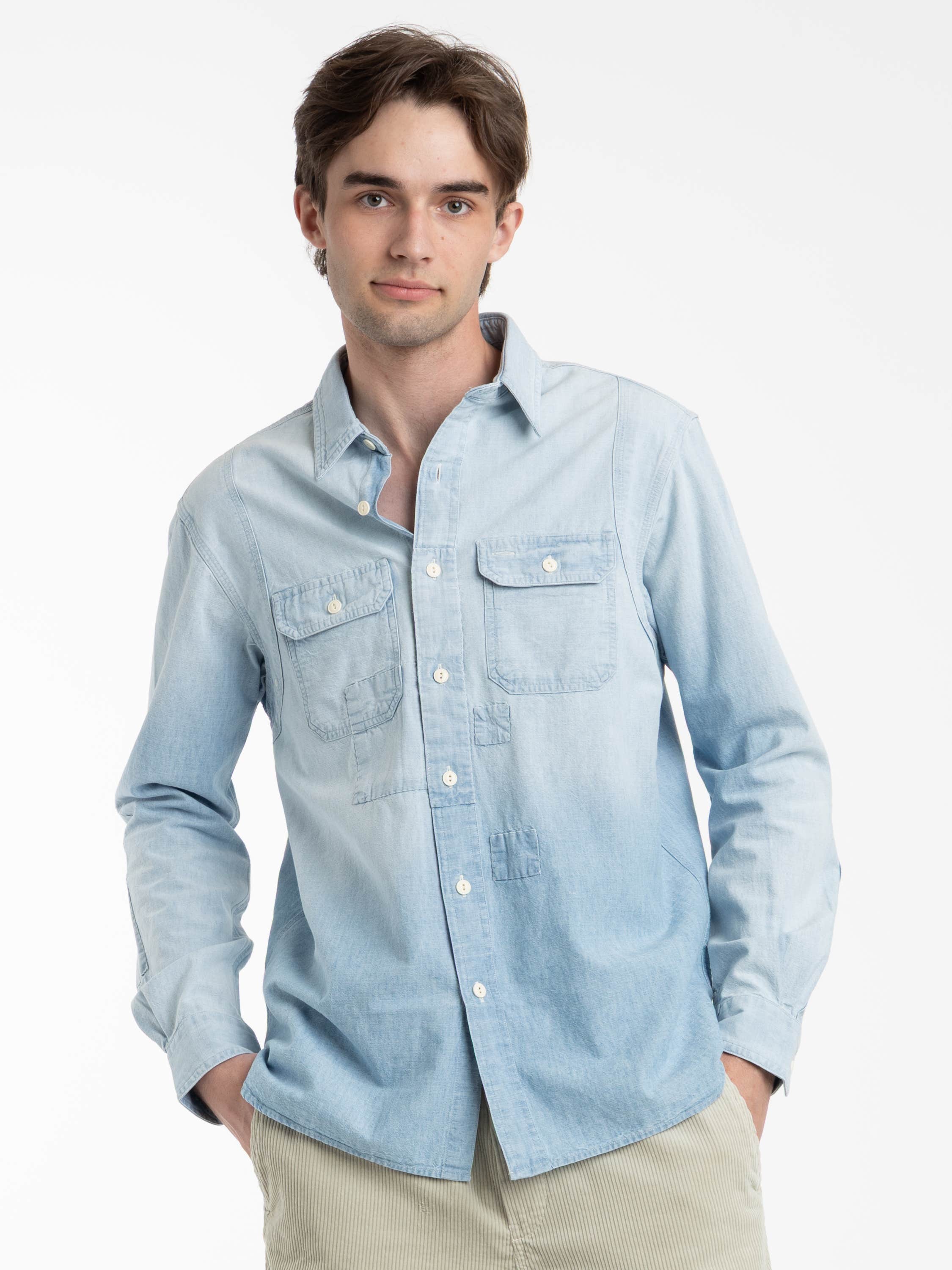 Blue Classic Fit Chambray Shirt