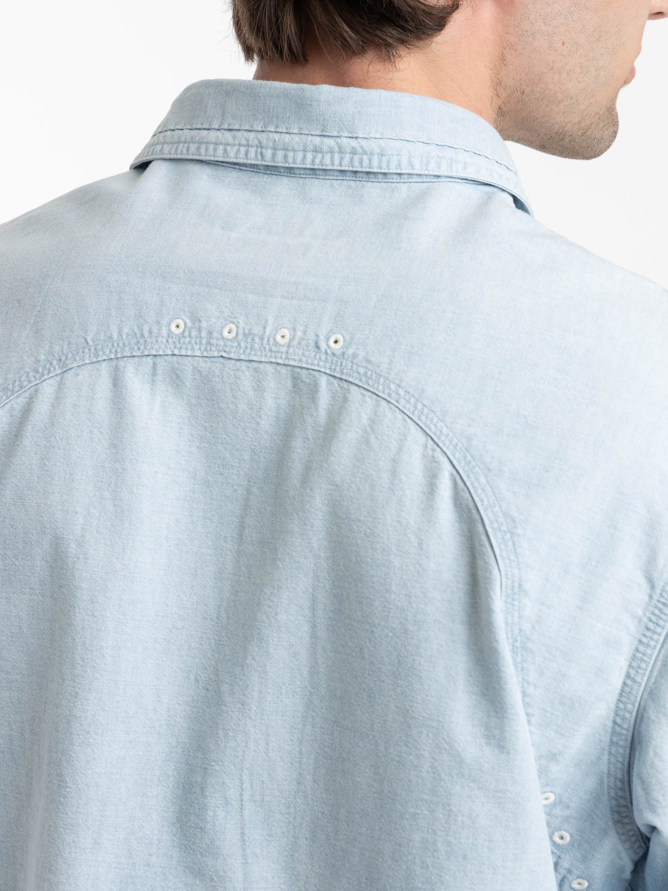 Blue Classic Fit Chambray Shirt