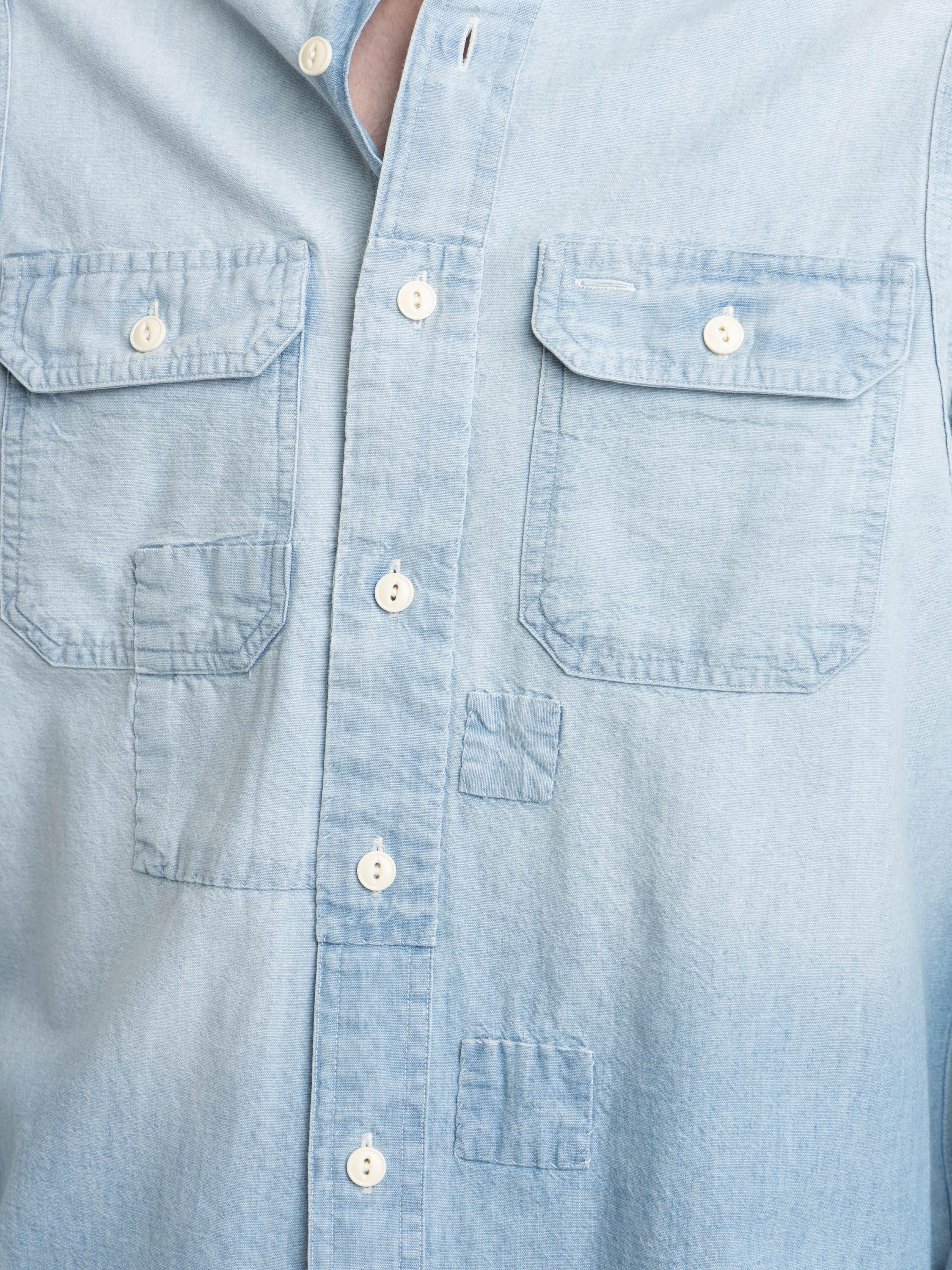 Blue Classic Fit Chambray Shirt
