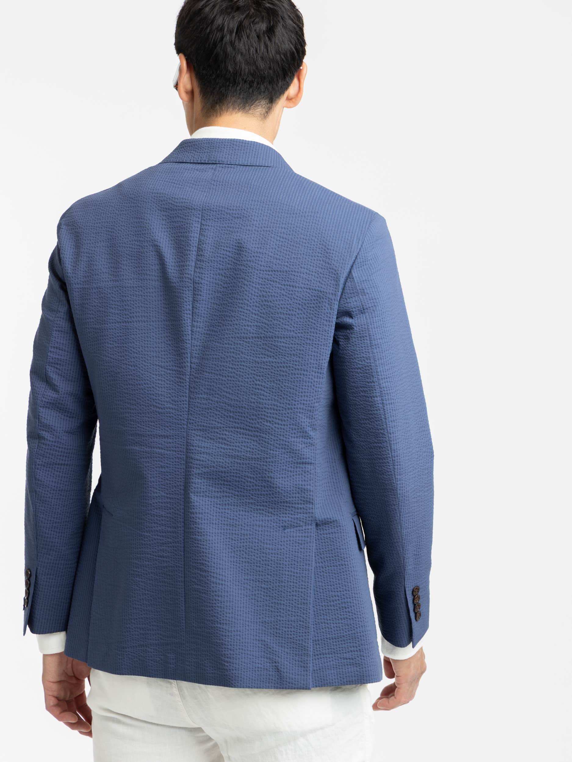 Blue Polo Soft Tailored Seersucker Sport Coat