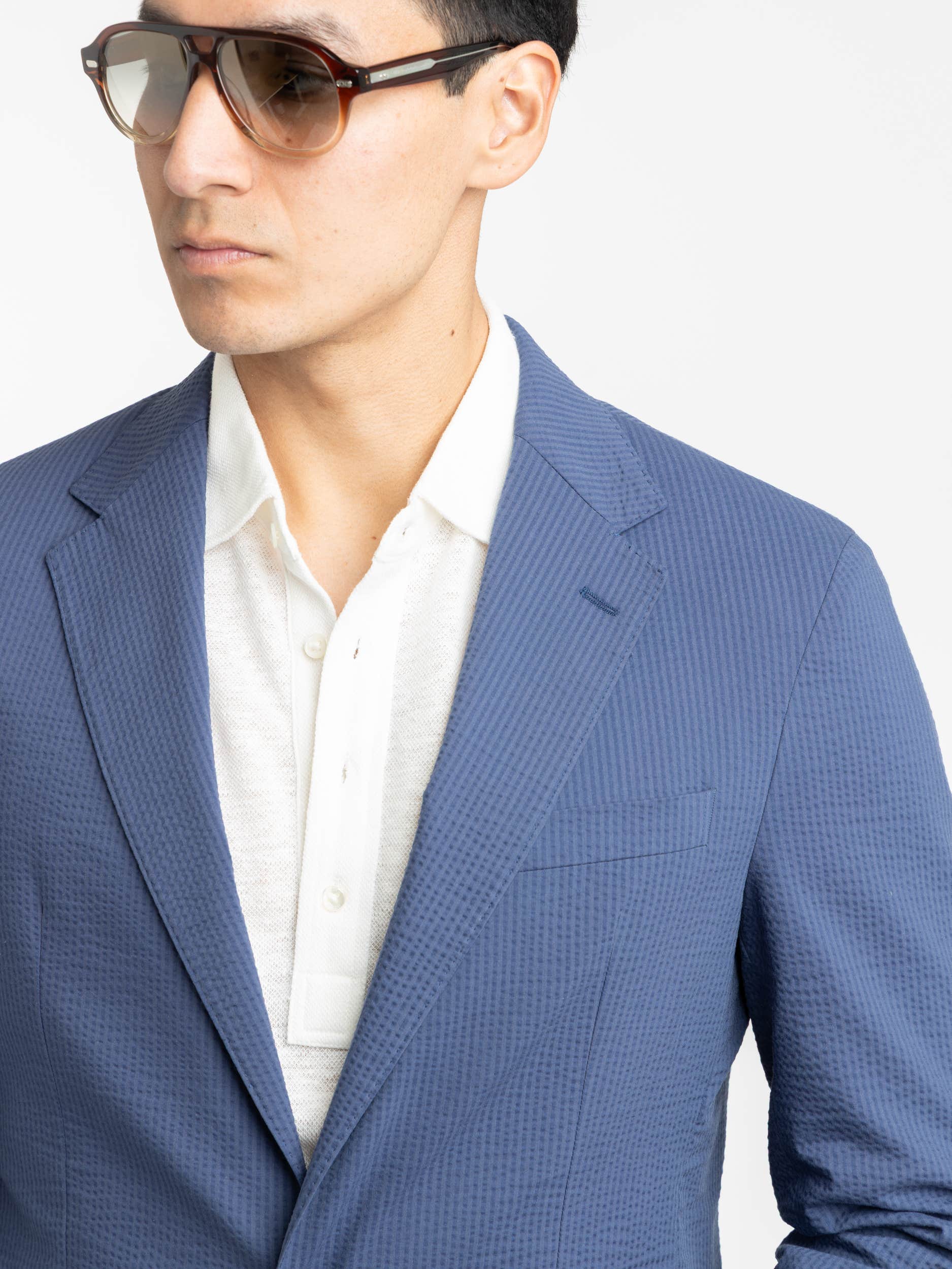 Blue Polo Soft Tailored Seersucker Sport Coat