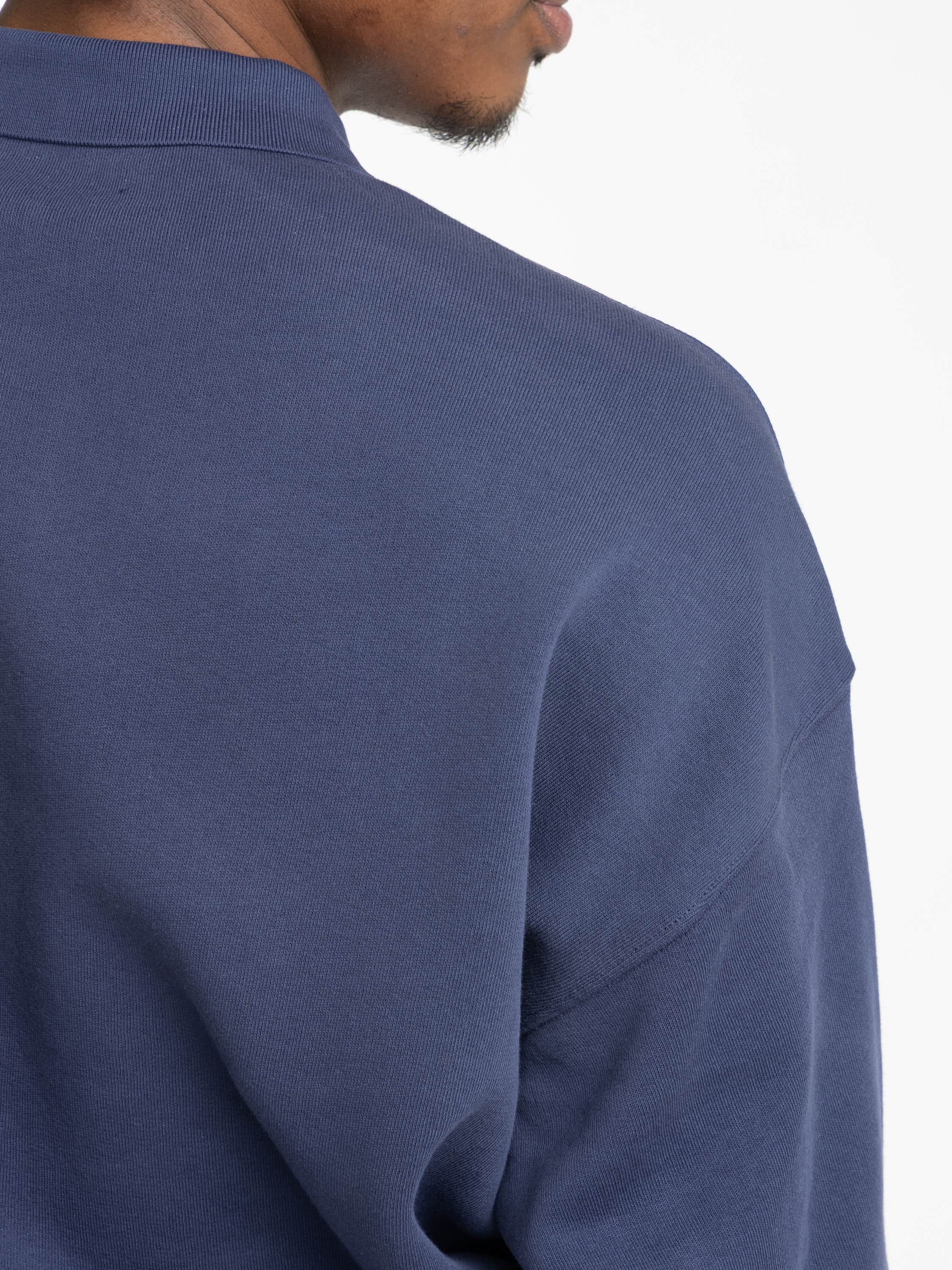 Blue Relaxed Fit Fleece Graphic Sweatshirt