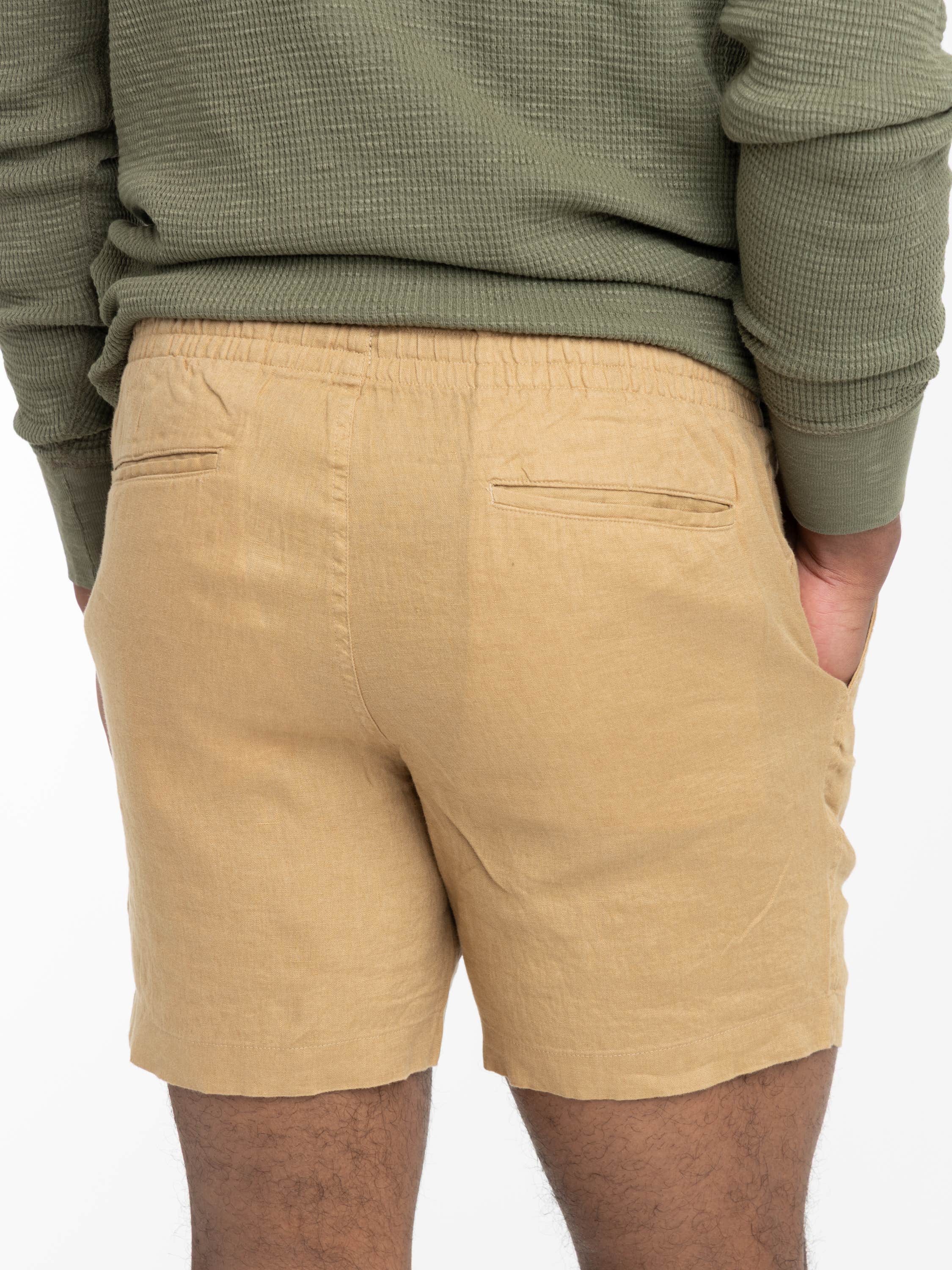 Cafe Tan Prepster Linen Short