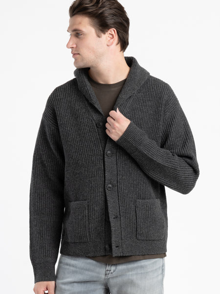 Wool-Blend Shawl-Collar Cardigan – The Helm Clothing