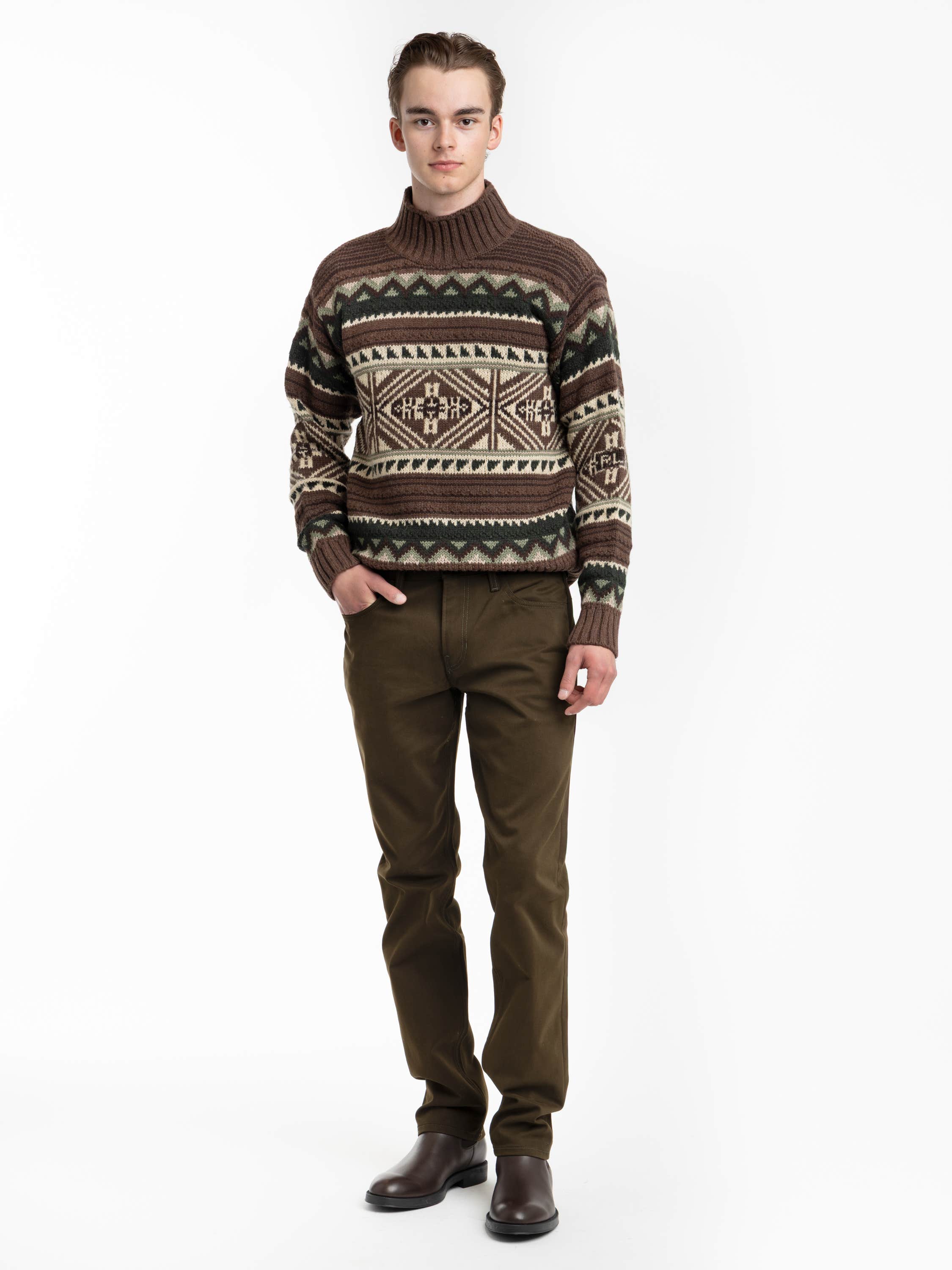 Geometric Cotton-Blend Sweater