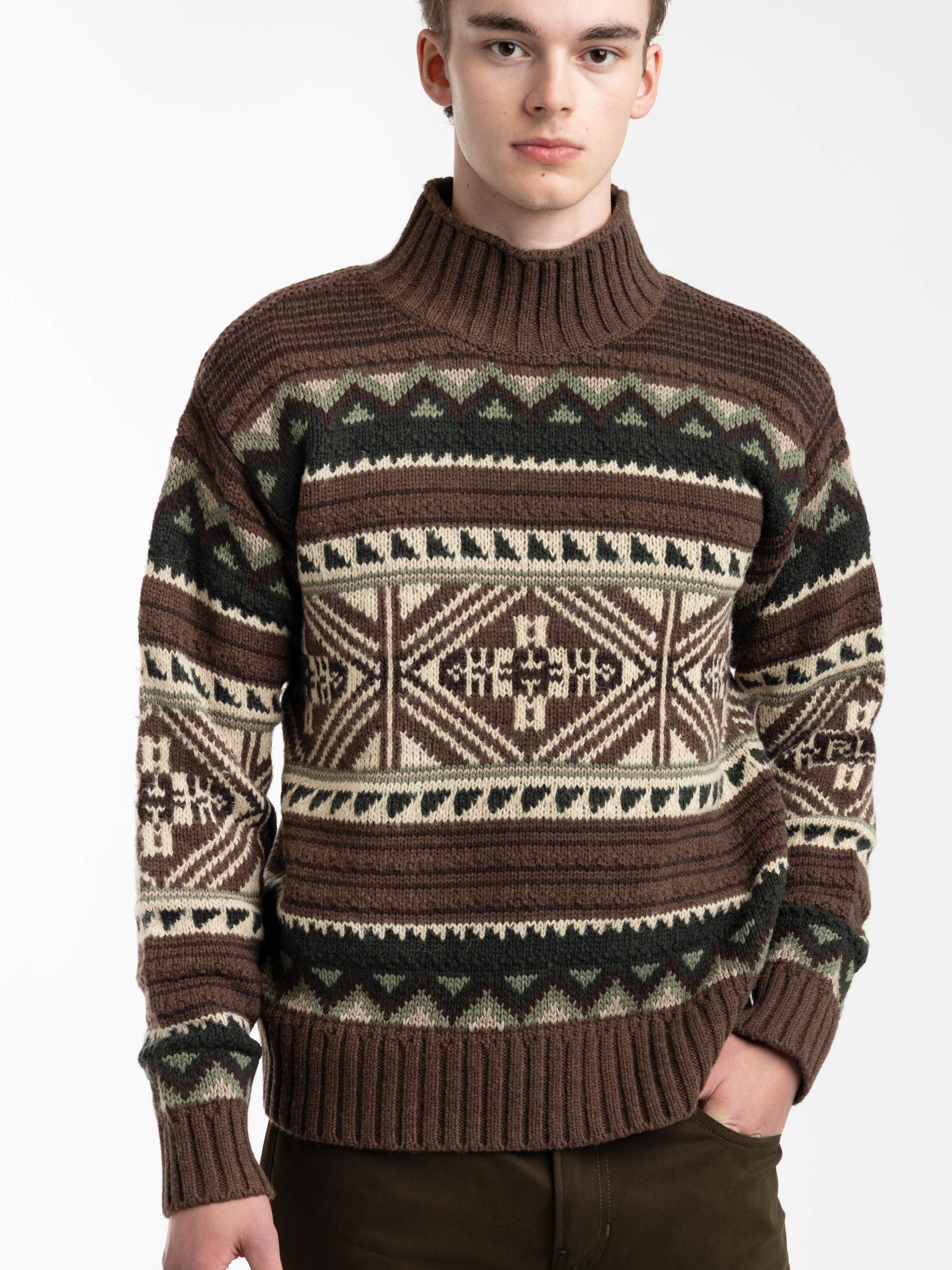 Geometric Cotton-Blend Sweater