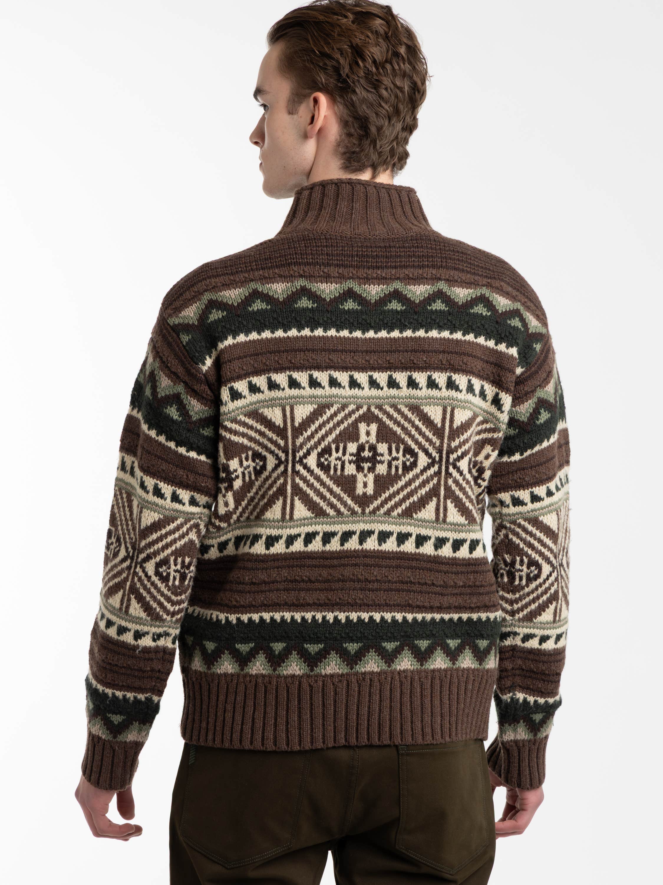 Geometric Cotton-Blend Sweater