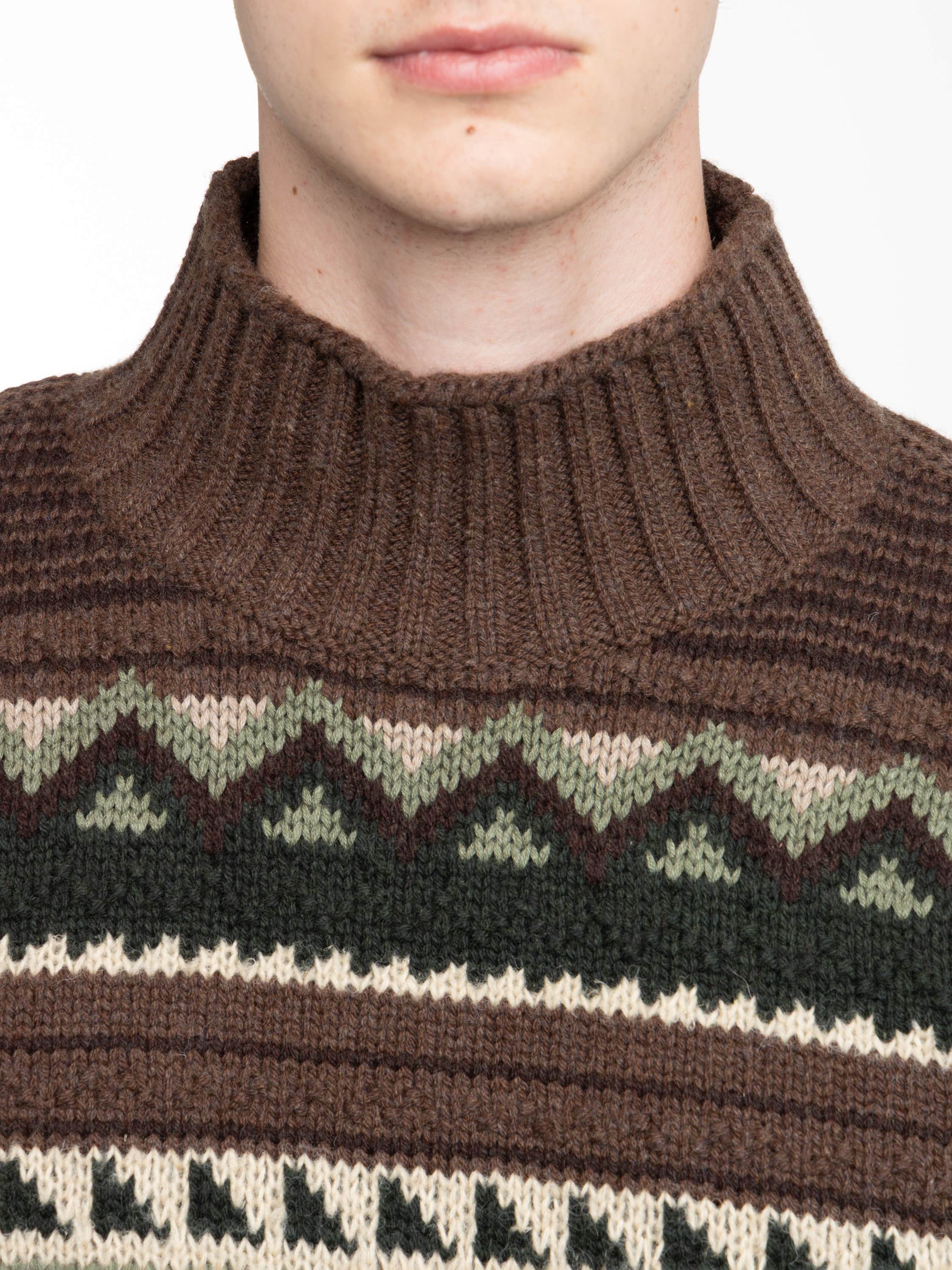 Geometric Cotton-Blend Sweater