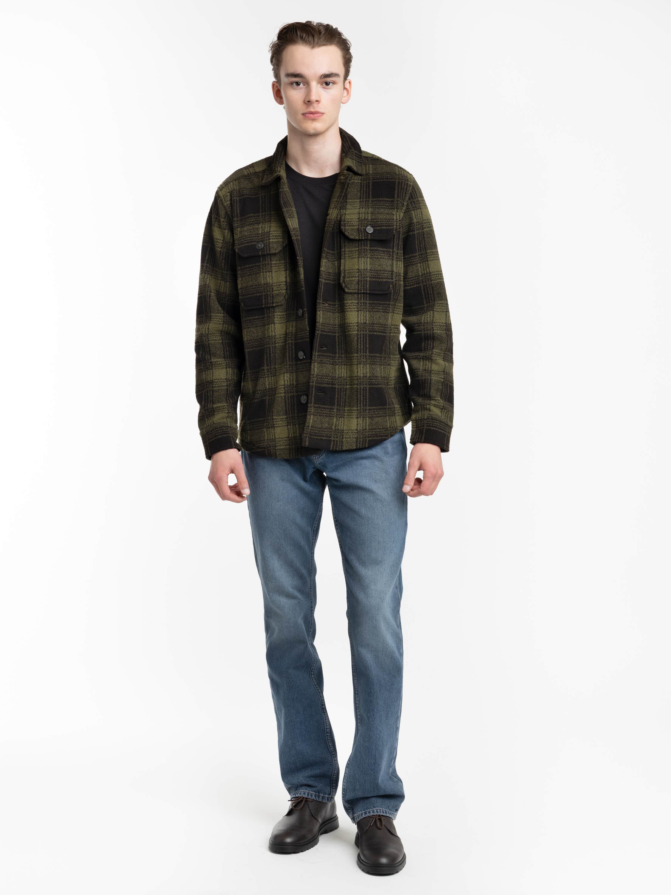 Green Mountain Plaid Pile Fleece Shirt Jacket