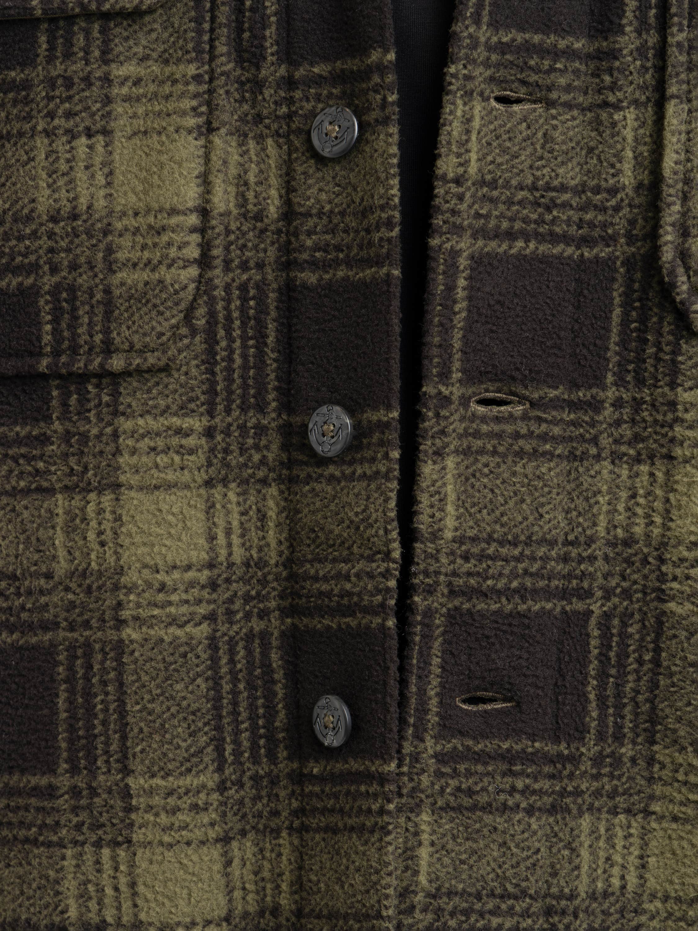 Green Mountain Plaid Pile Fleece Shirt Jacket