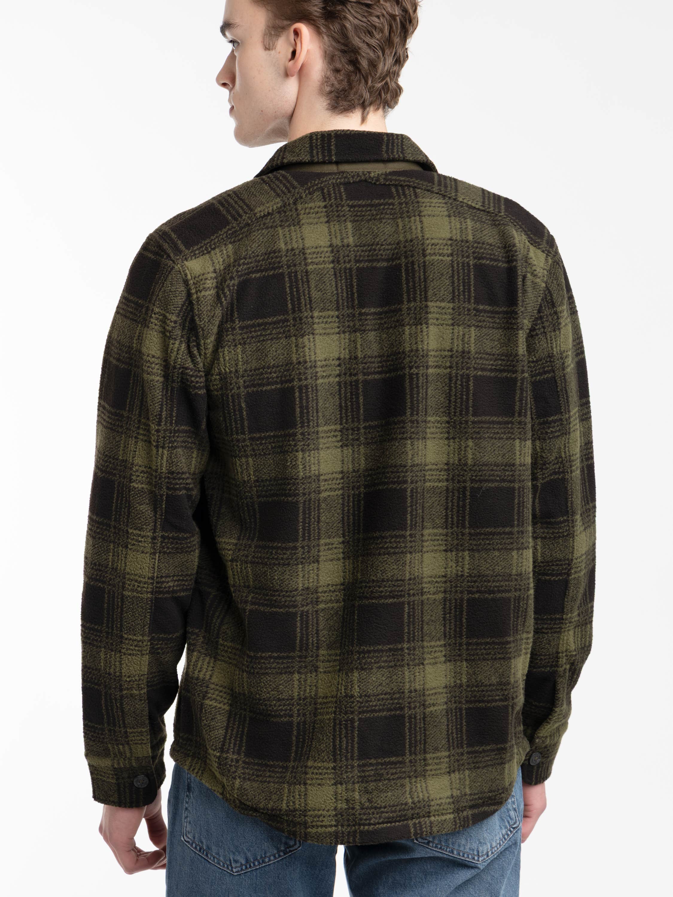 Green Mountain Plaid Pile Fleece Shirt Jacket