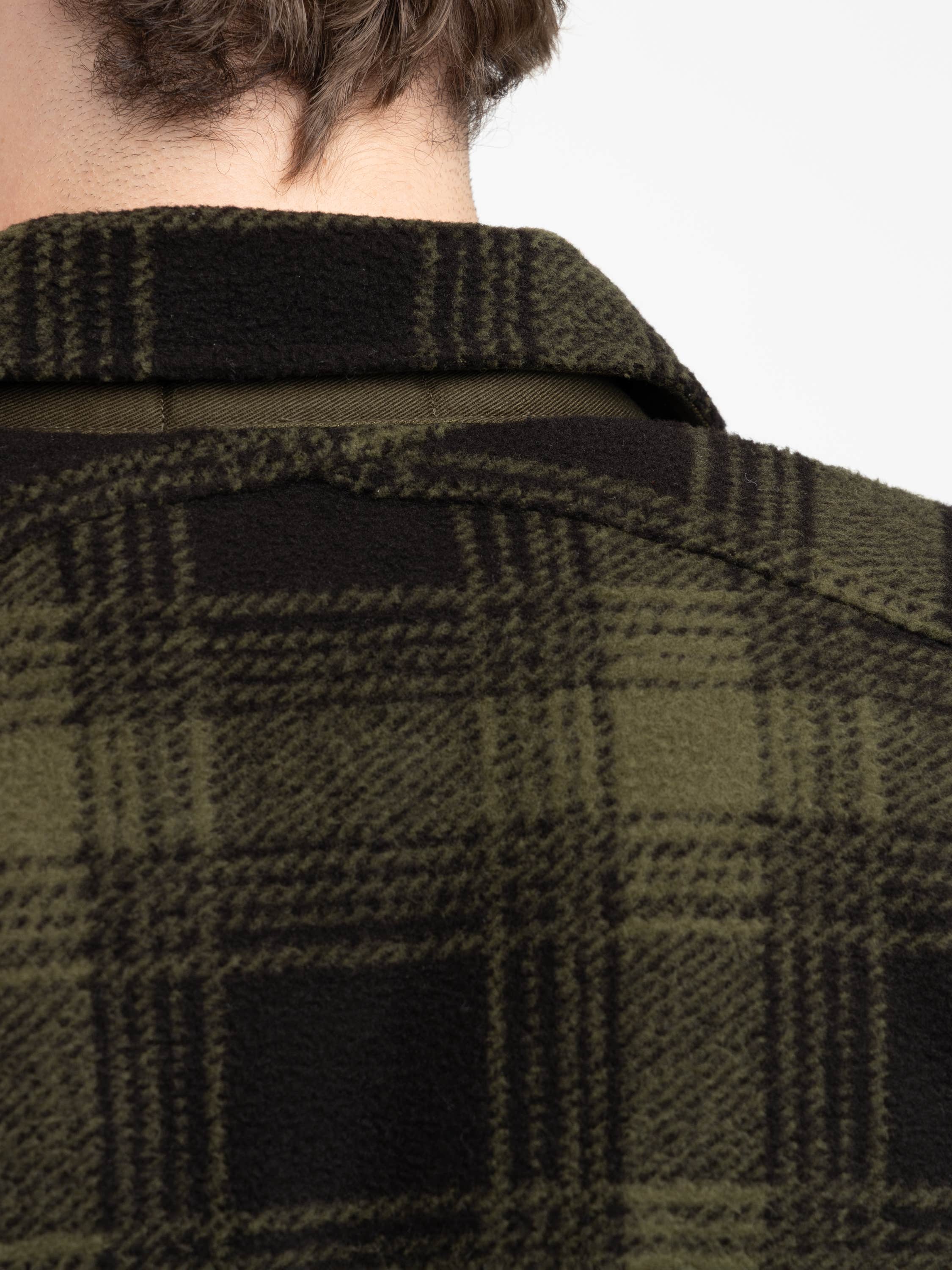 Green Mountain Plaid Pile Fleece Shirt Jacket