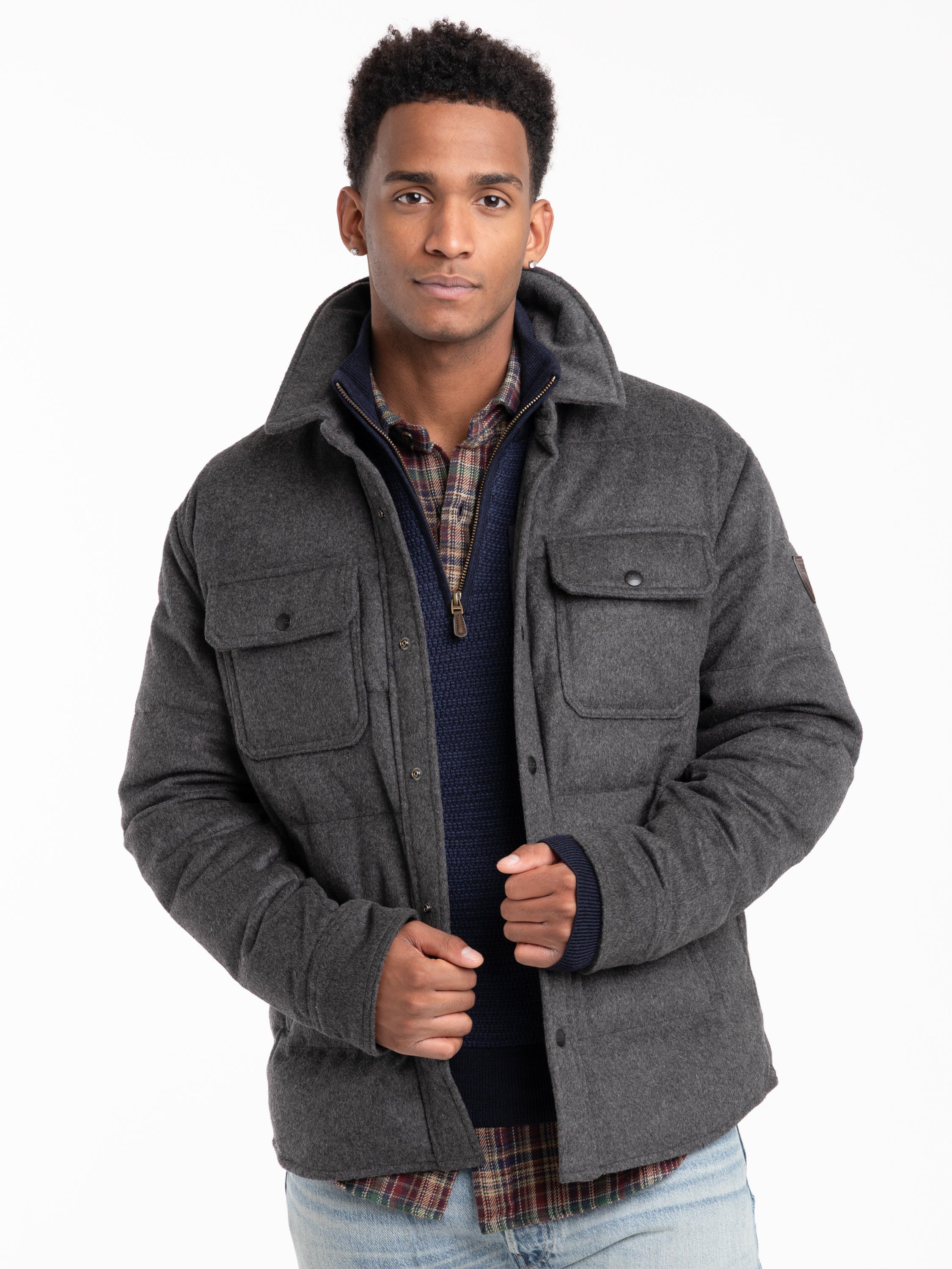 Grey Wool-Blend Shirt Jacket – The Helm Clothing