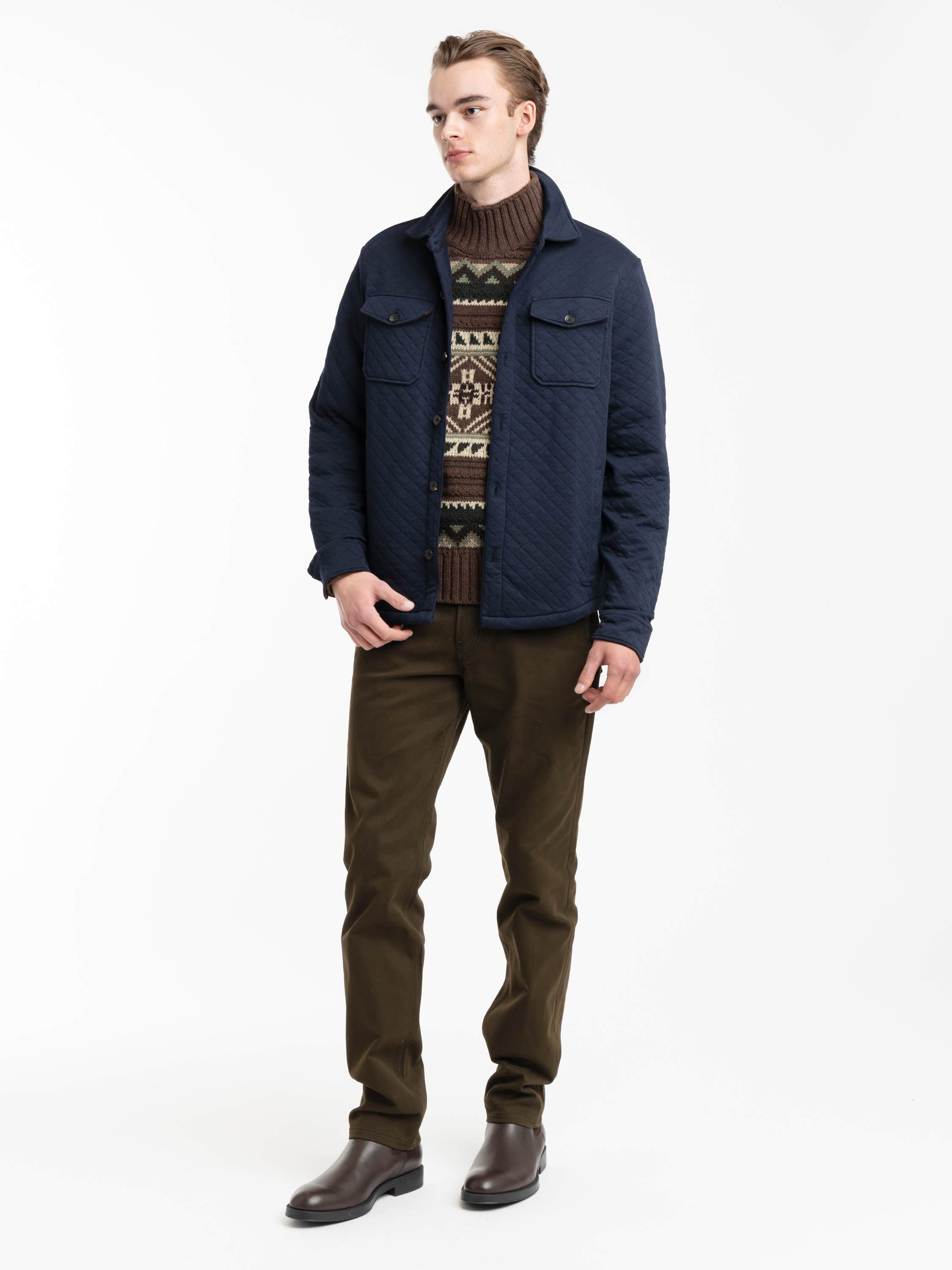 Navy Beaton Quilted Jacket