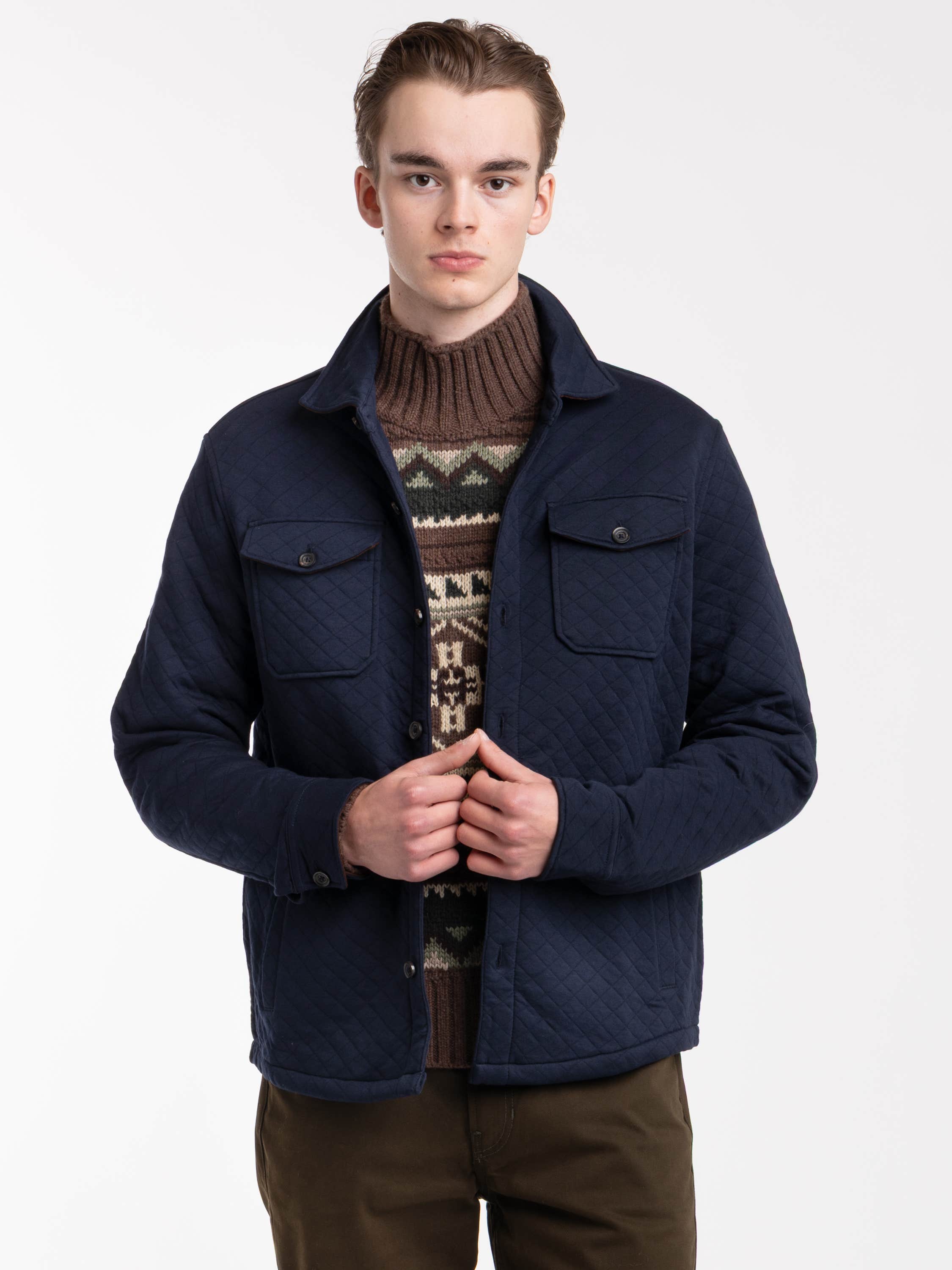Navy Beaton Quilted Jacket