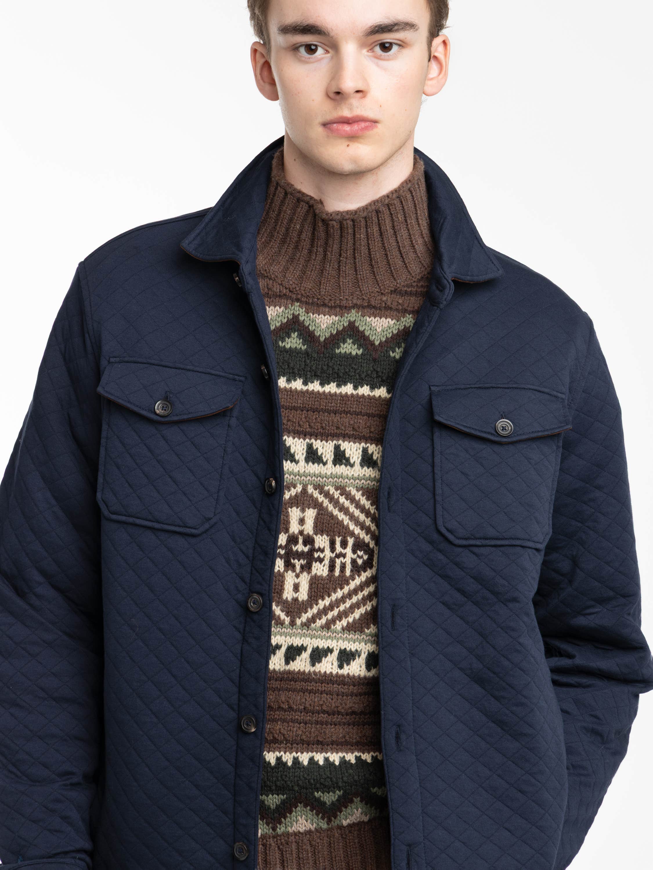 Navy Beaton Quilted Jacket