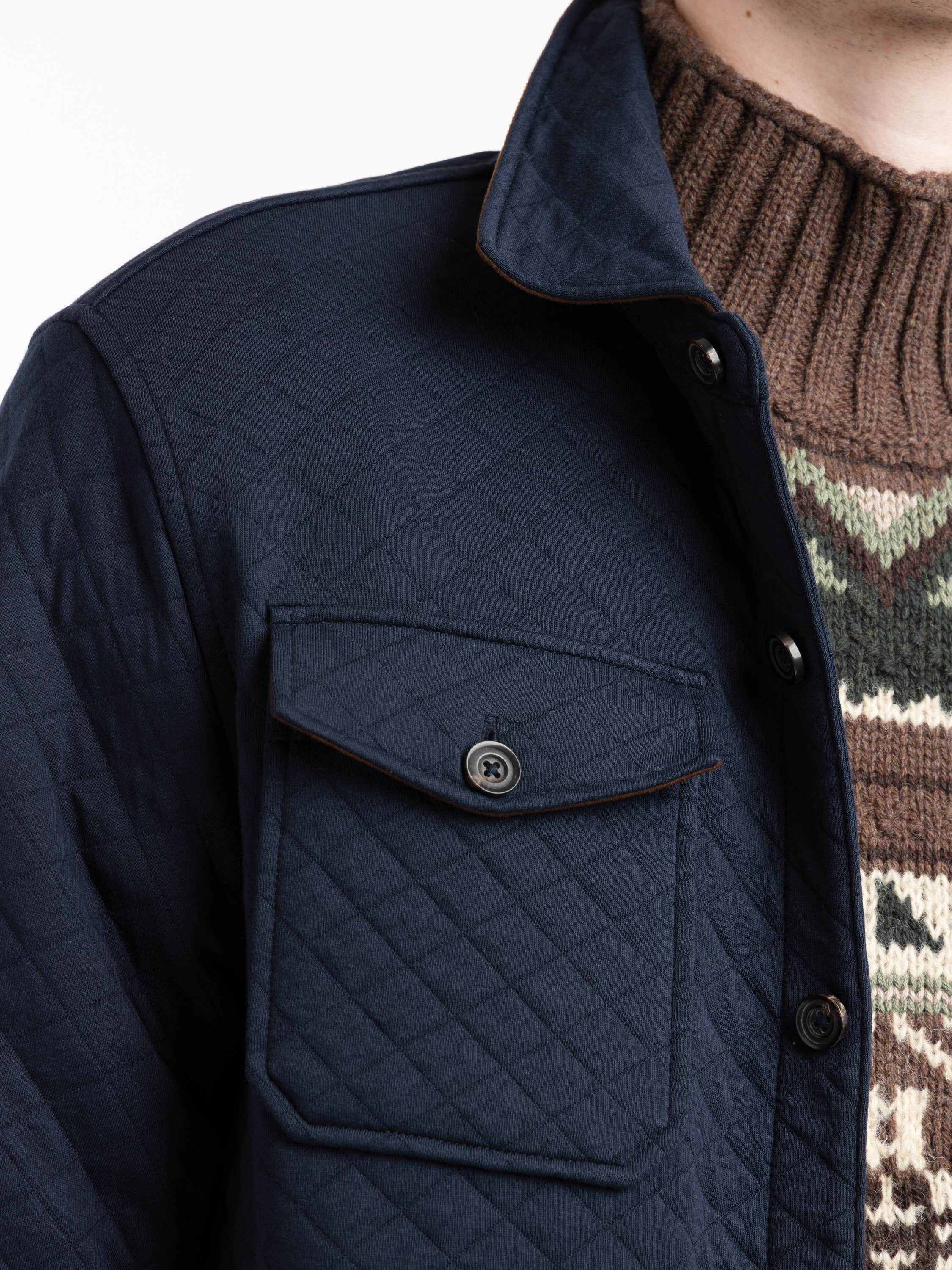 Navy Beaton Quilted Jacket
