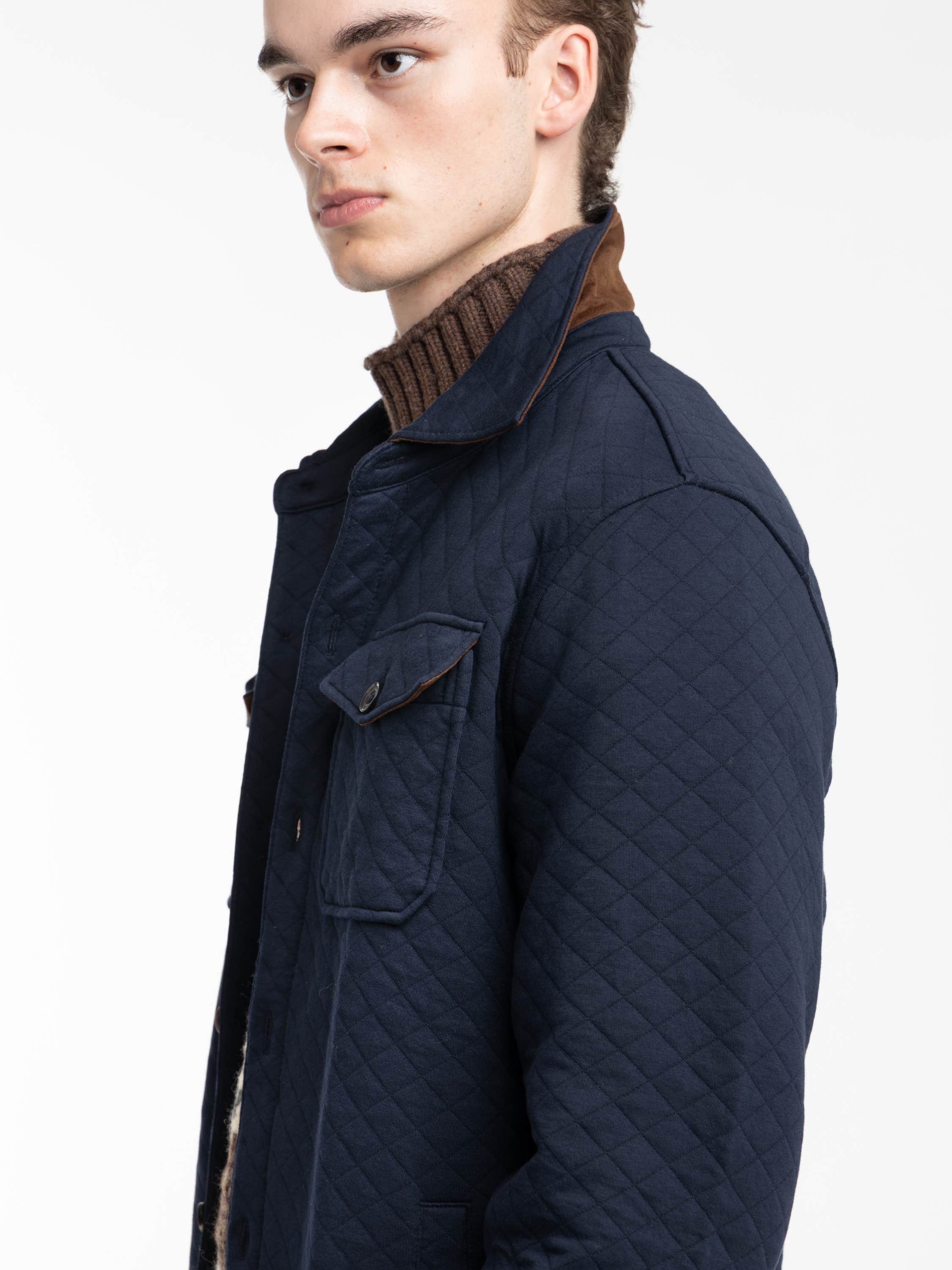 Navy Beaton Quilted Jacket