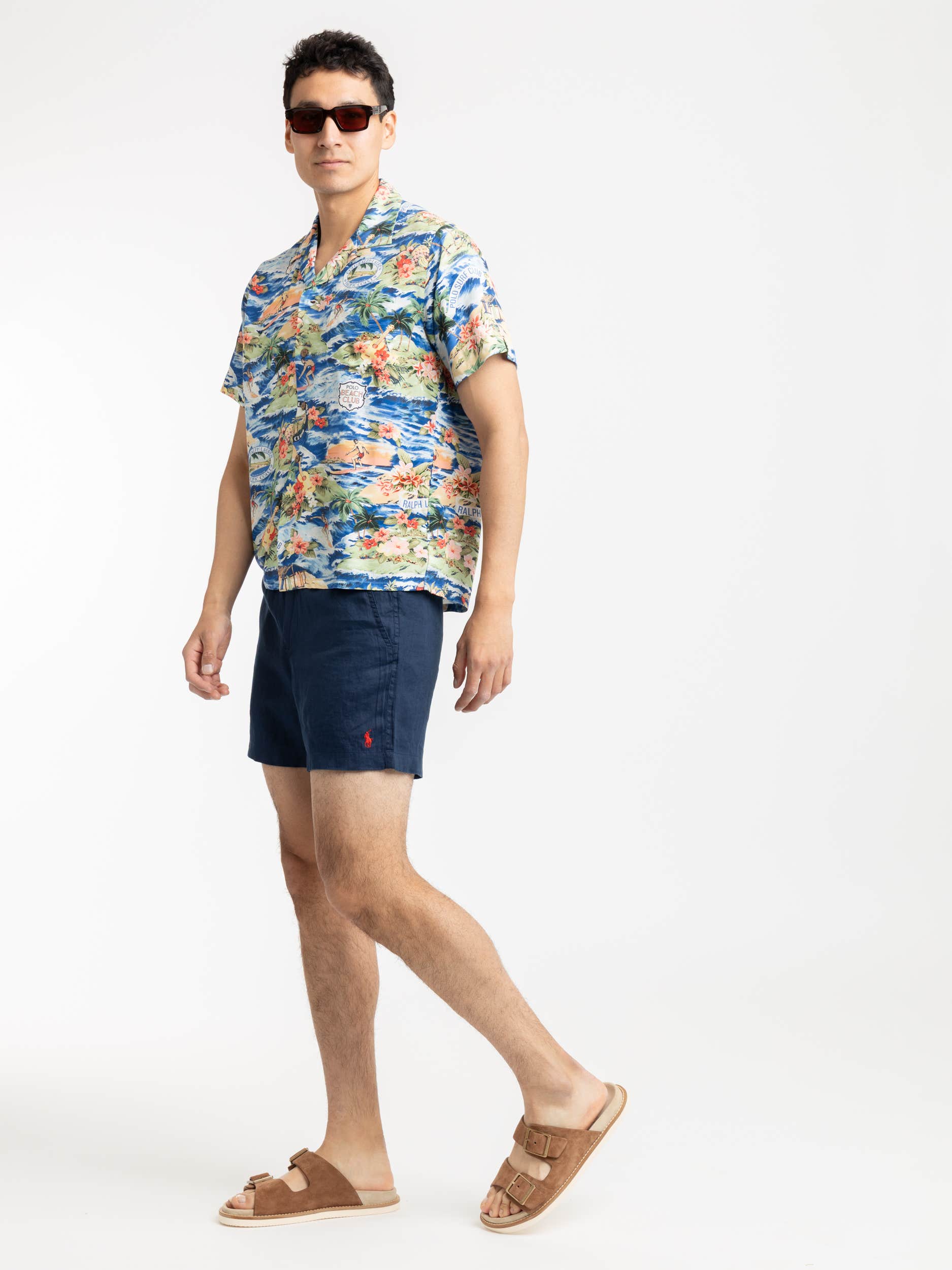 Navy Polo Prepster Linen Short