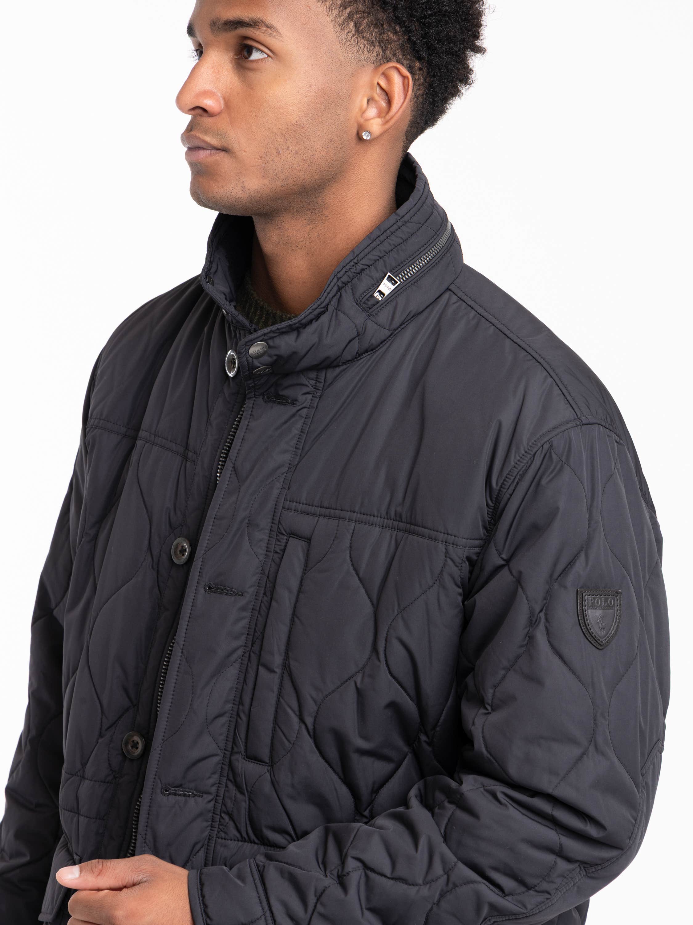 Navy Quilted Jacket