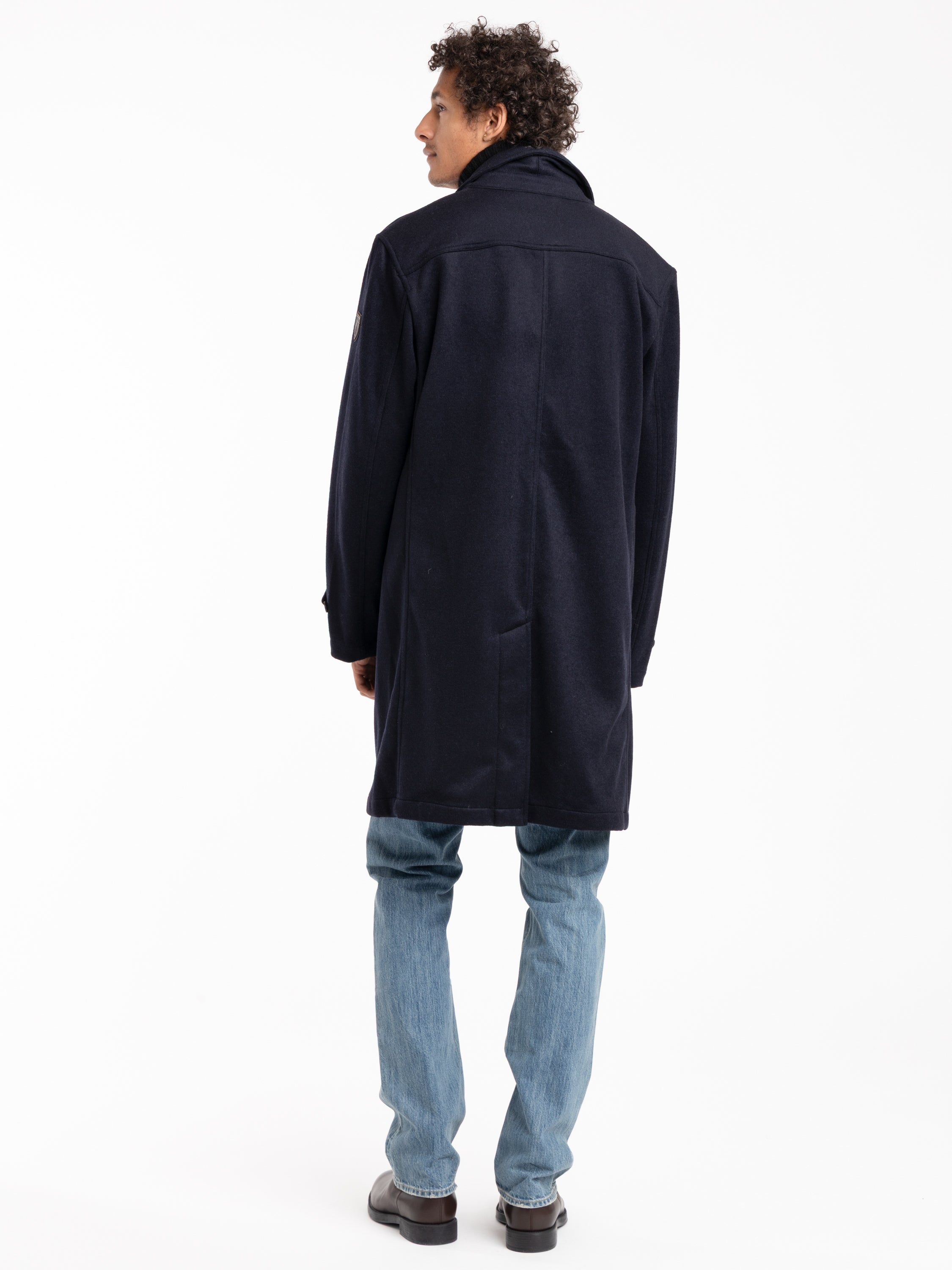 Navy Wool-Cotton Coat – The Helm Clothing