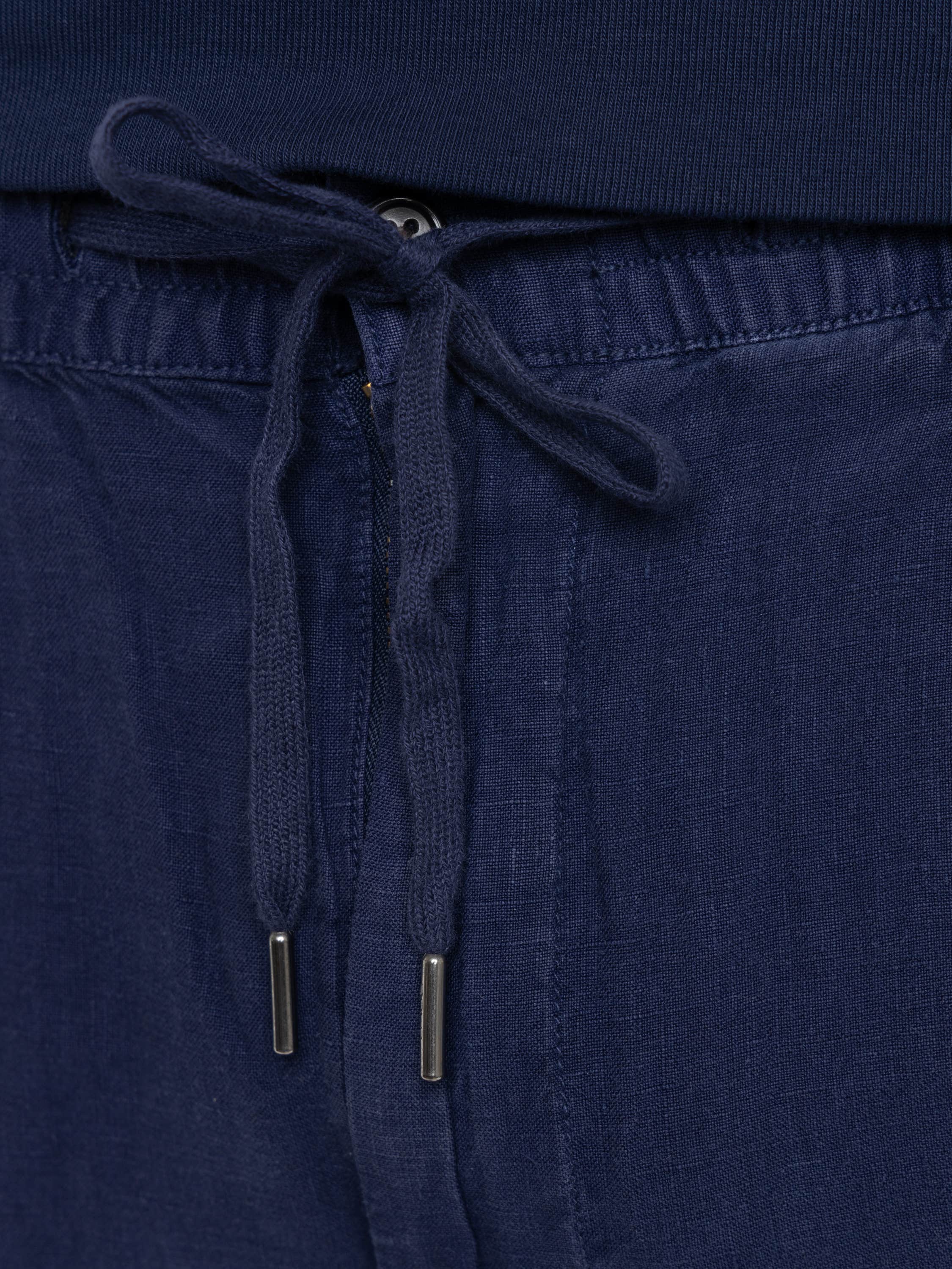 Newport Navy Lateef Slim Tapered Fit Linen Pan