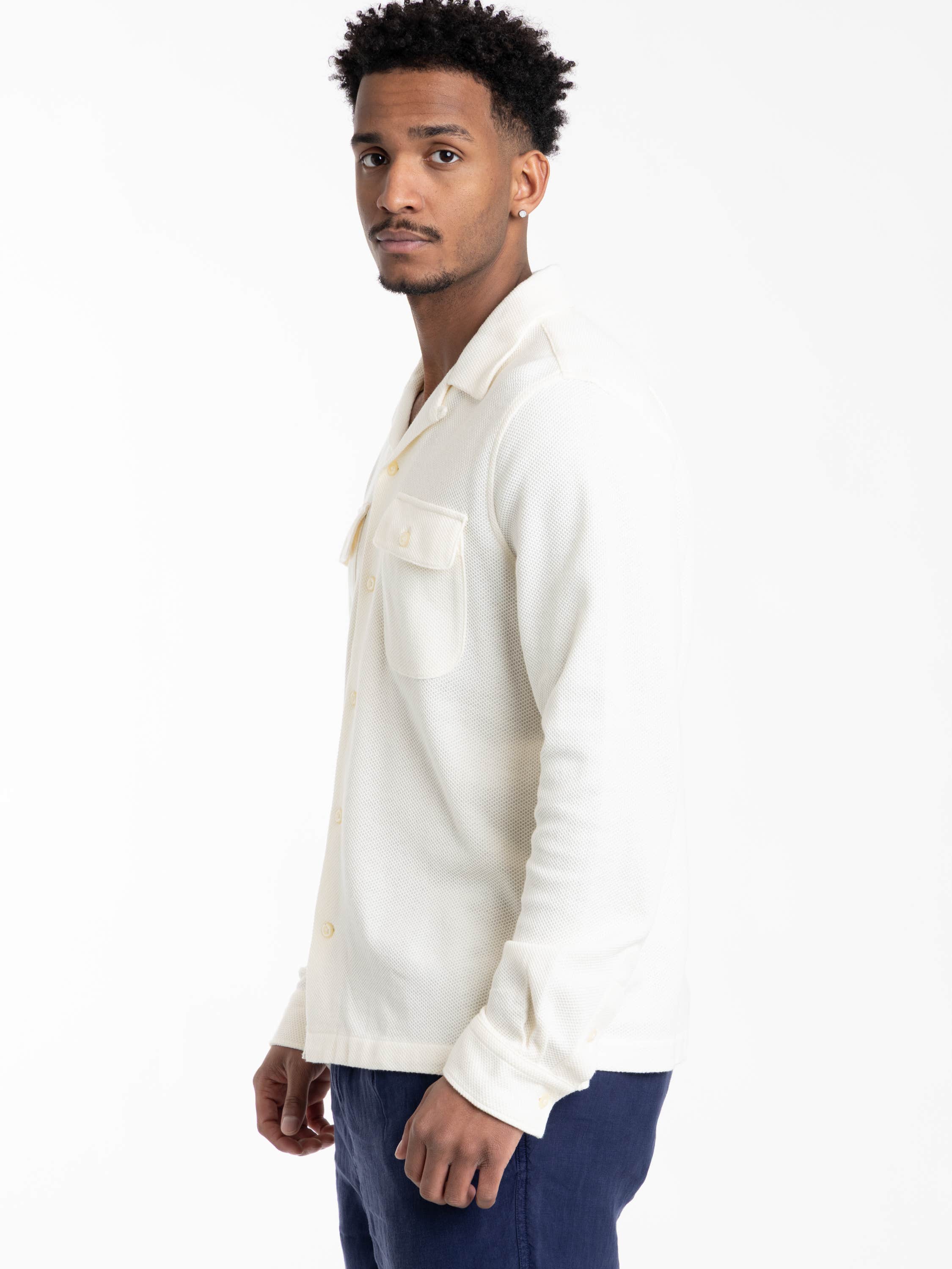 Pale Cream Hoenycomb Teton Camp Shirt
