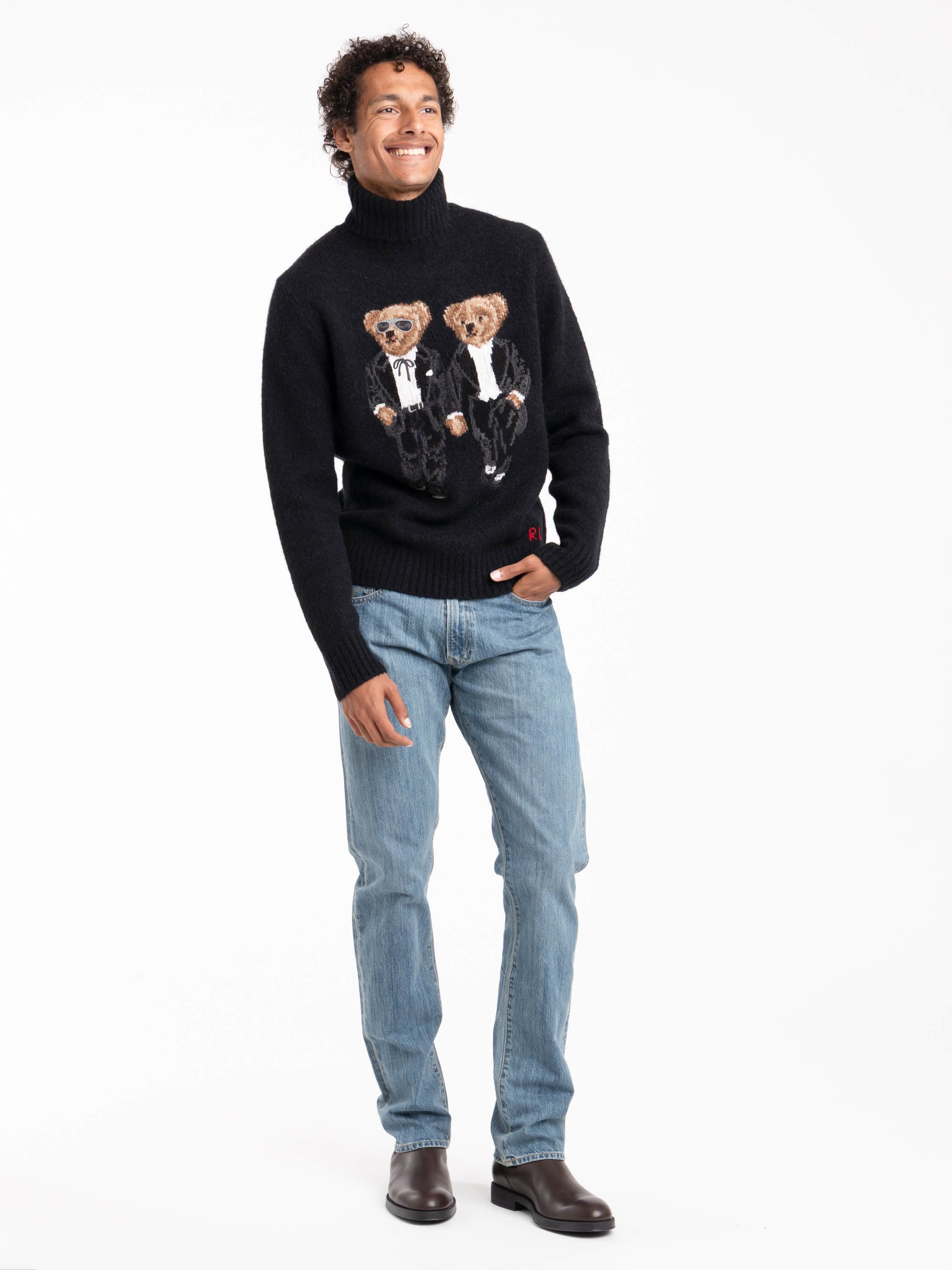 Ralph and Tuxedo Bear Turtleneck Pullover