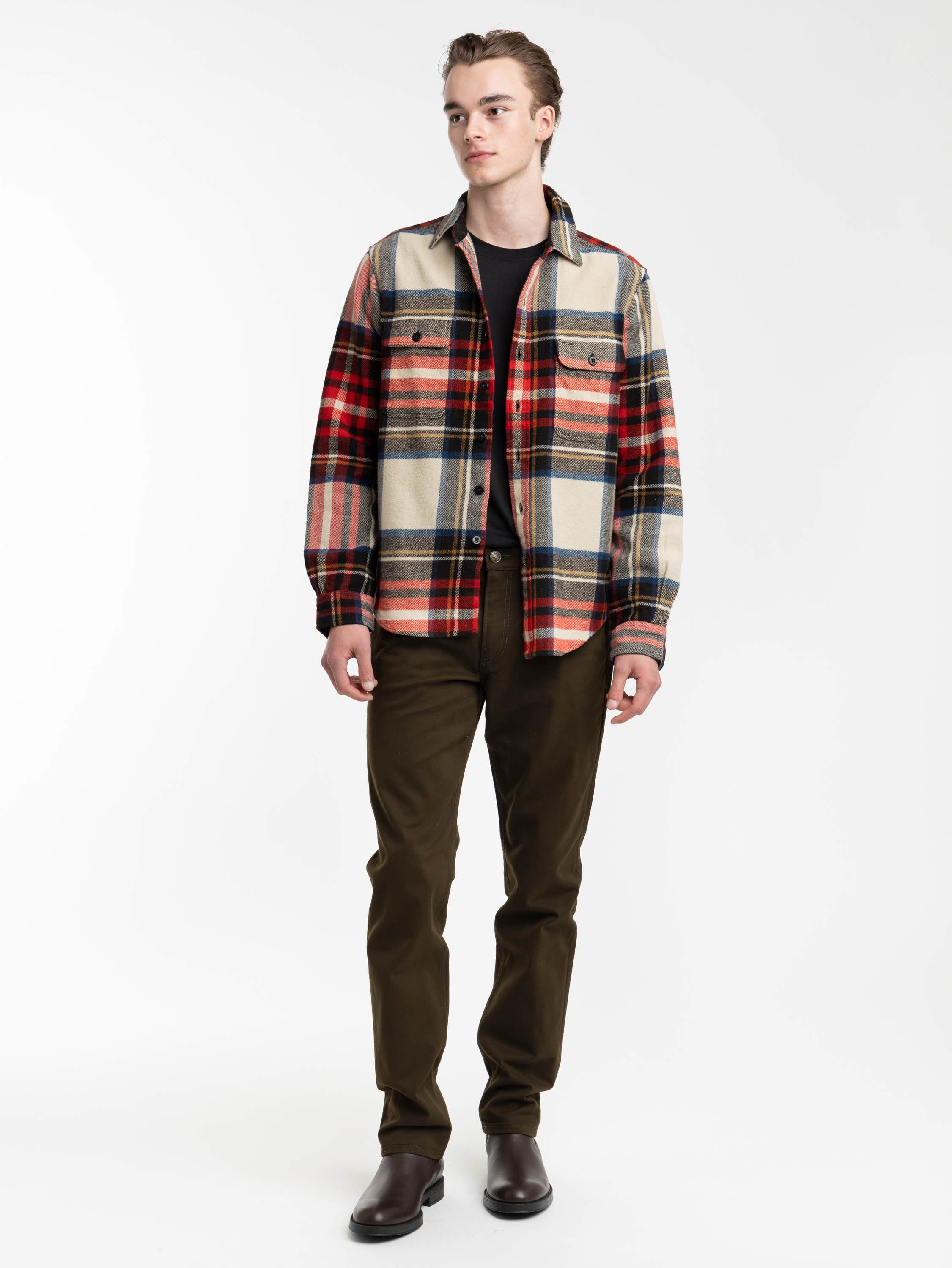 Red Multi Check Flannel Overshirt