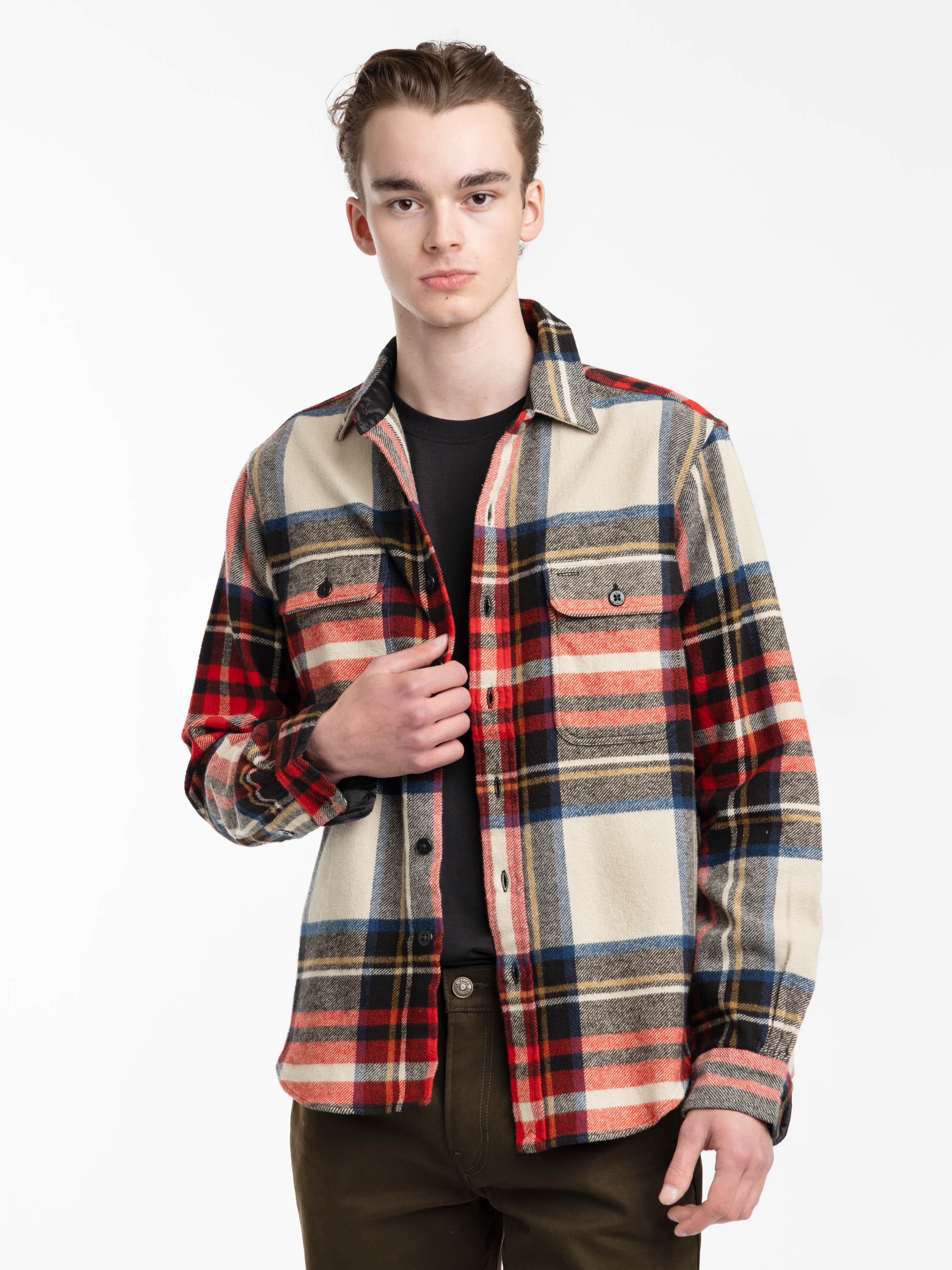 Red Multi Check Flannel Overshirt