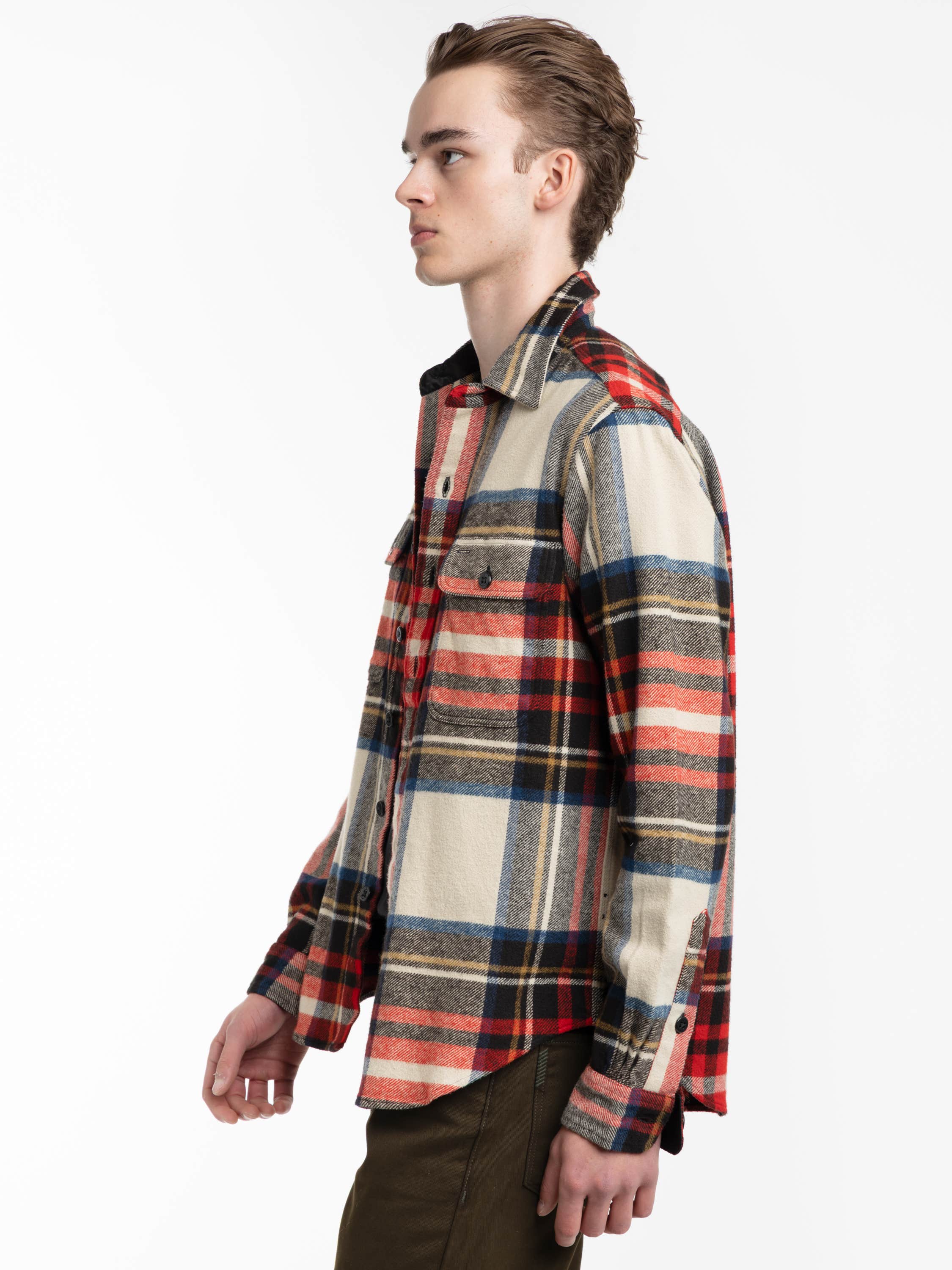 Red Multi Check Flannel Overshirt