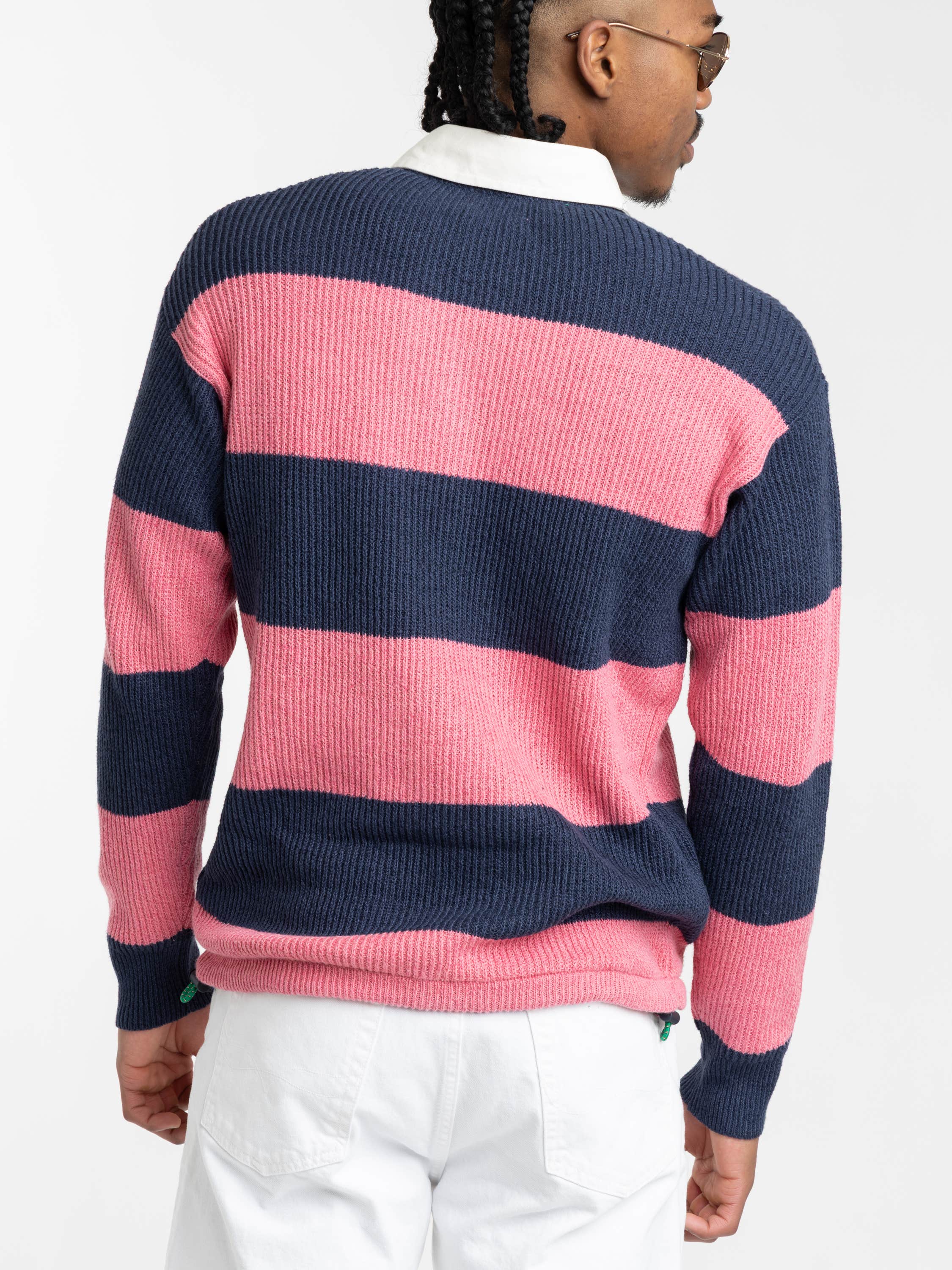 Striped Linen-Cotton Rugby Sweater