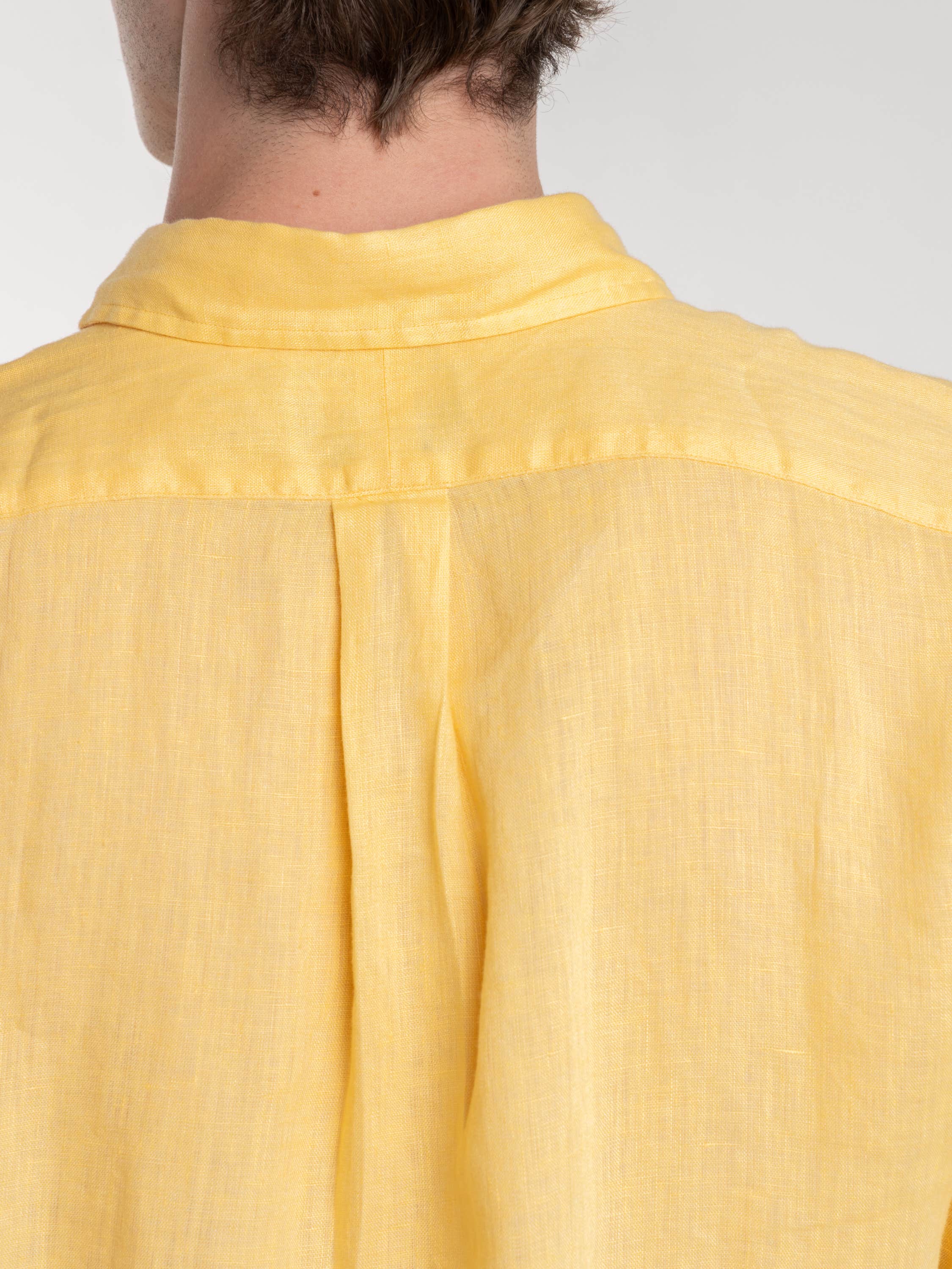 Sunfish Yellow Classic Fit Slib Linen Shirt