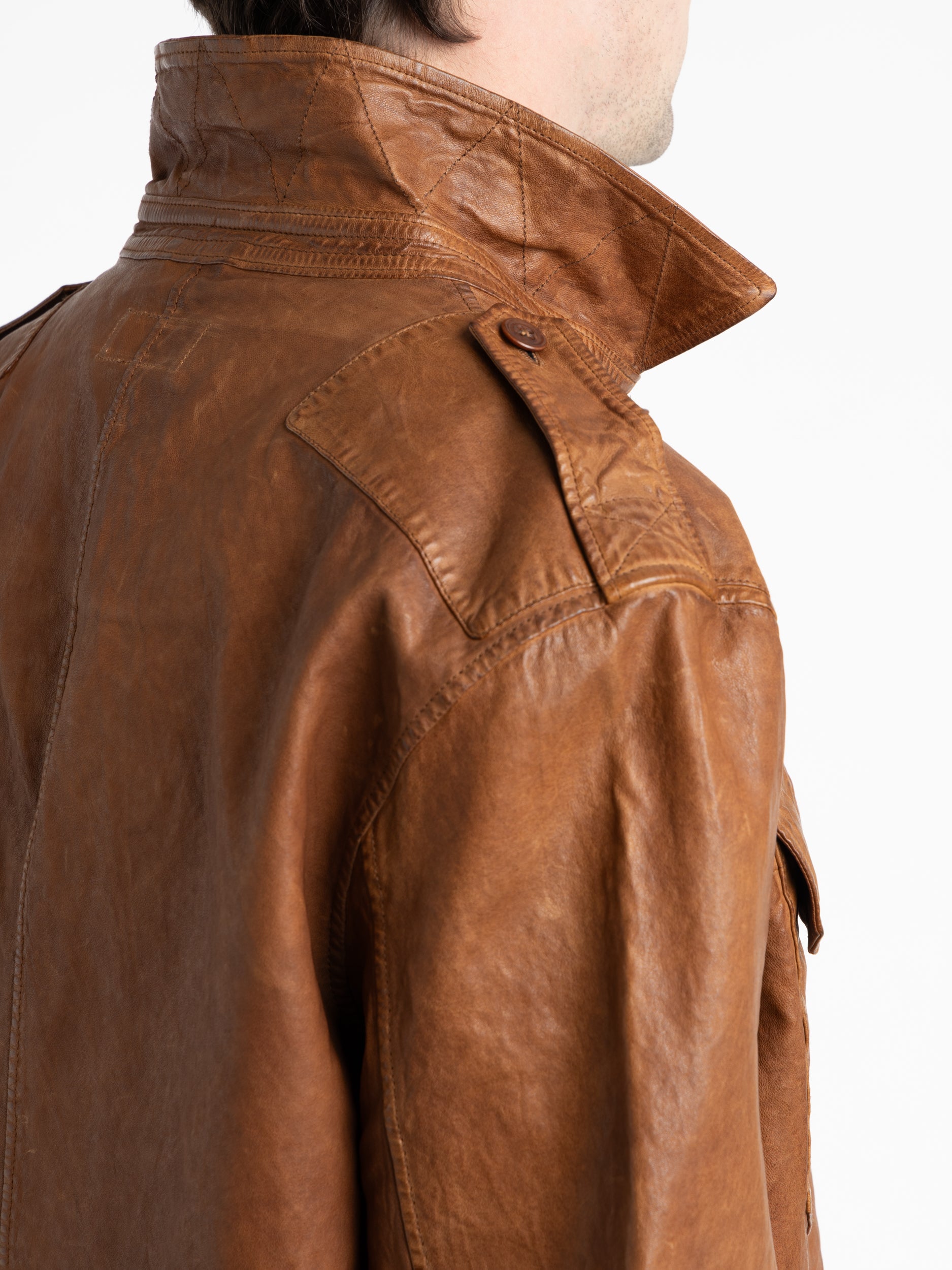 Leather hot sale utility jacket