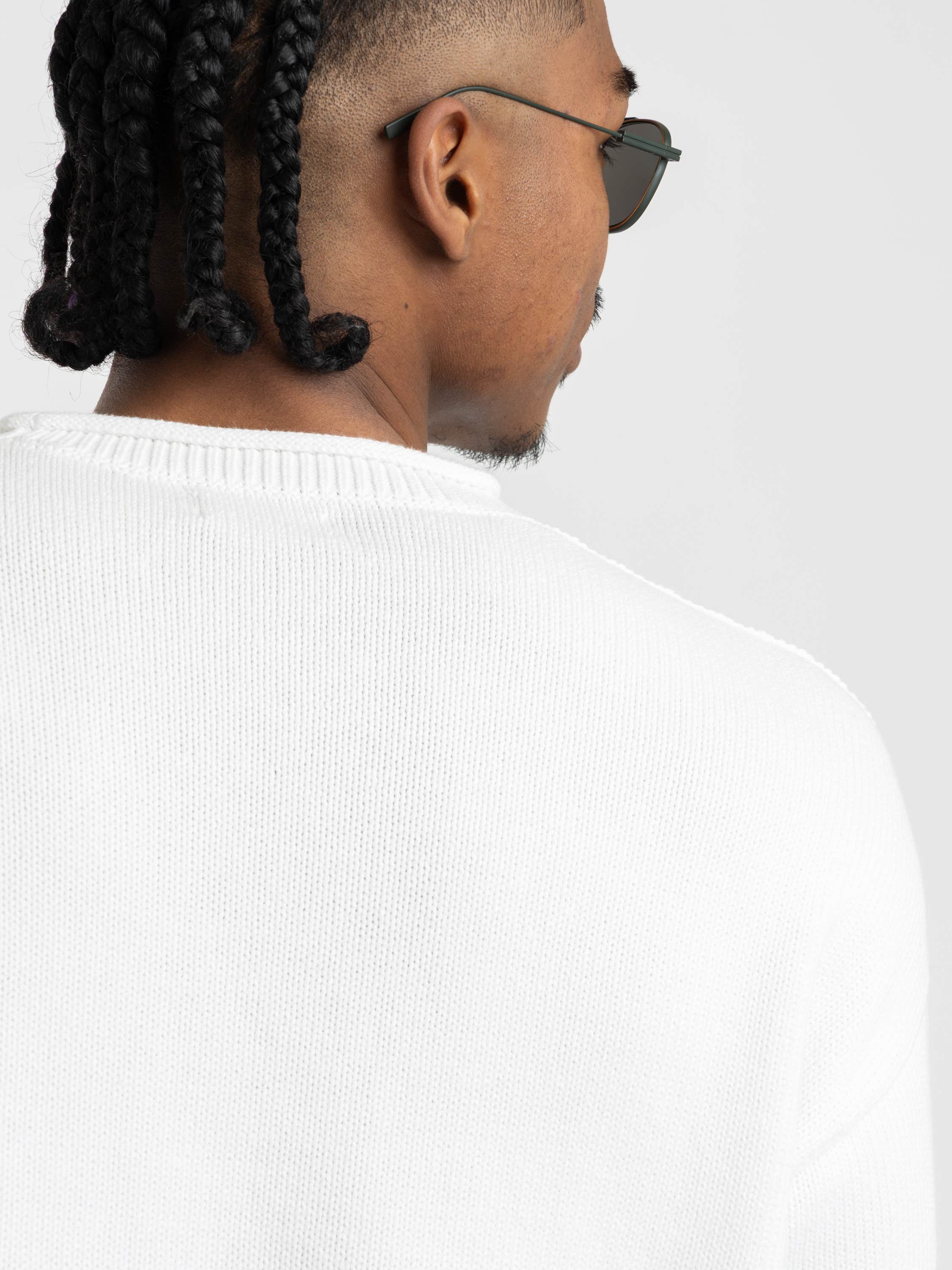 White Polo Bear Cotton Rollneck Sweater