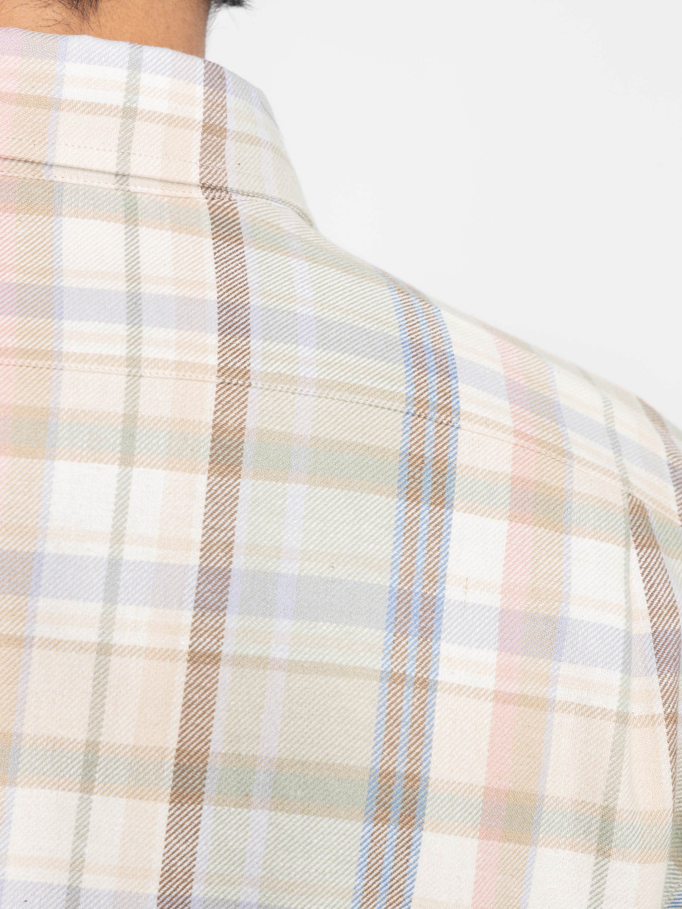 Brown Plaid Hemp-Cotton Shirt